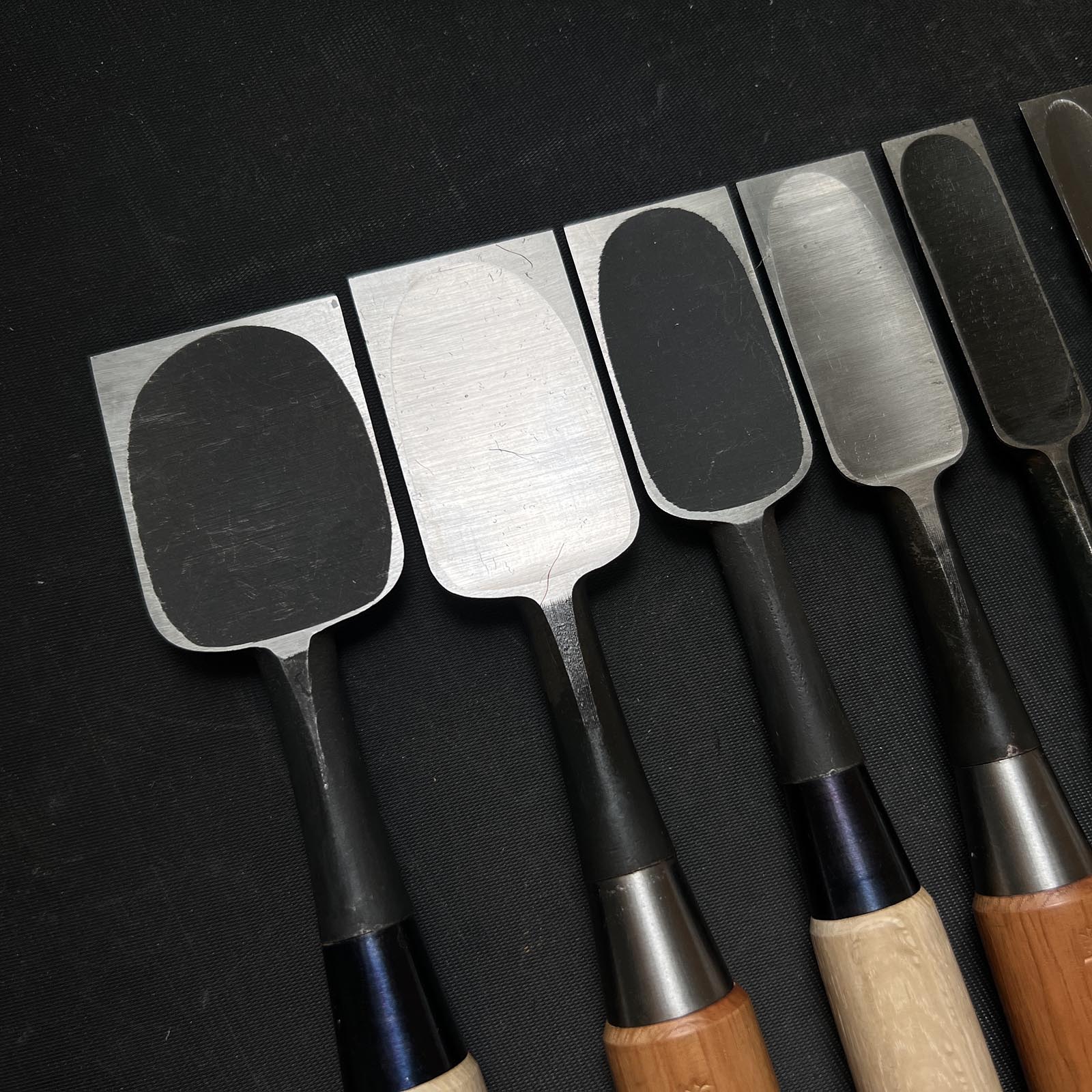 #M125 Mixed set for beginner Bench chisels set by unknown smith バラ鑿合わせ 初心者におすすめ 追入組鑿 作者不明 Oirenomi