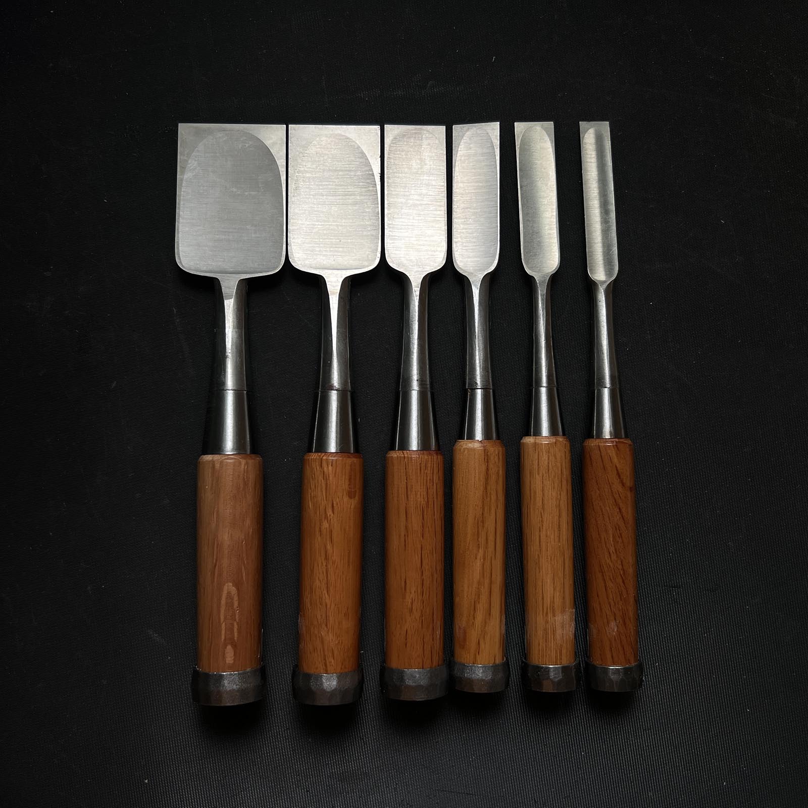 Old stock #127 Mixed set for beginner Bench chisels set with High Speed steel 掘出し物 バラ鑿合わせ 初心者におすすめ 追入鑿6本組 Oirenomi