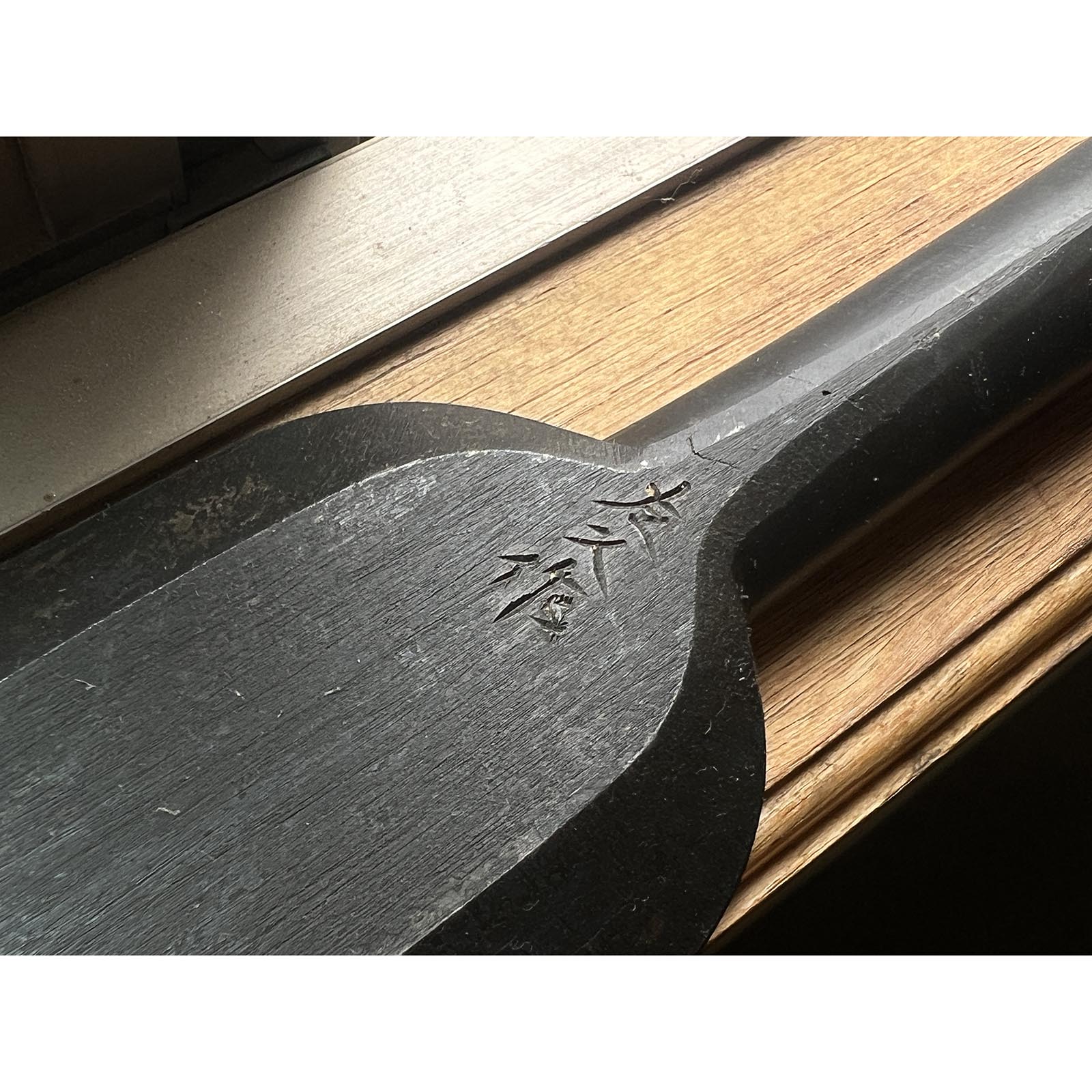 Old stock Hidarihisasaku Slick Chisels Set (Ootsuki-nomi, Hontsuki-Nomi) custom made 掘出し物 二代目左久作 池上喬庸氏 特注 和鉄 本突き組鑿 24,60mm