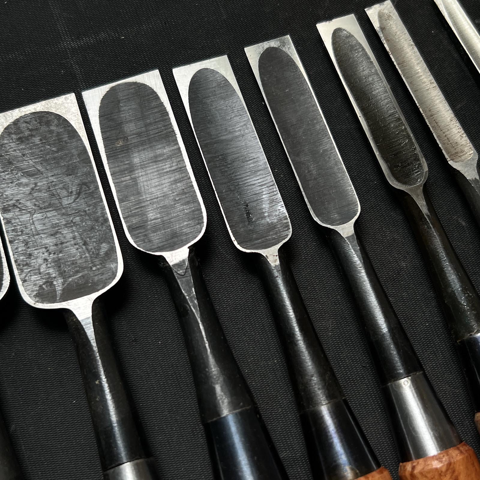 #M130 Mixed set for beginner Bench chisels set by unknown smith バラ鑿合わせ 初心者におすすめ 追入組鑿 作者不明