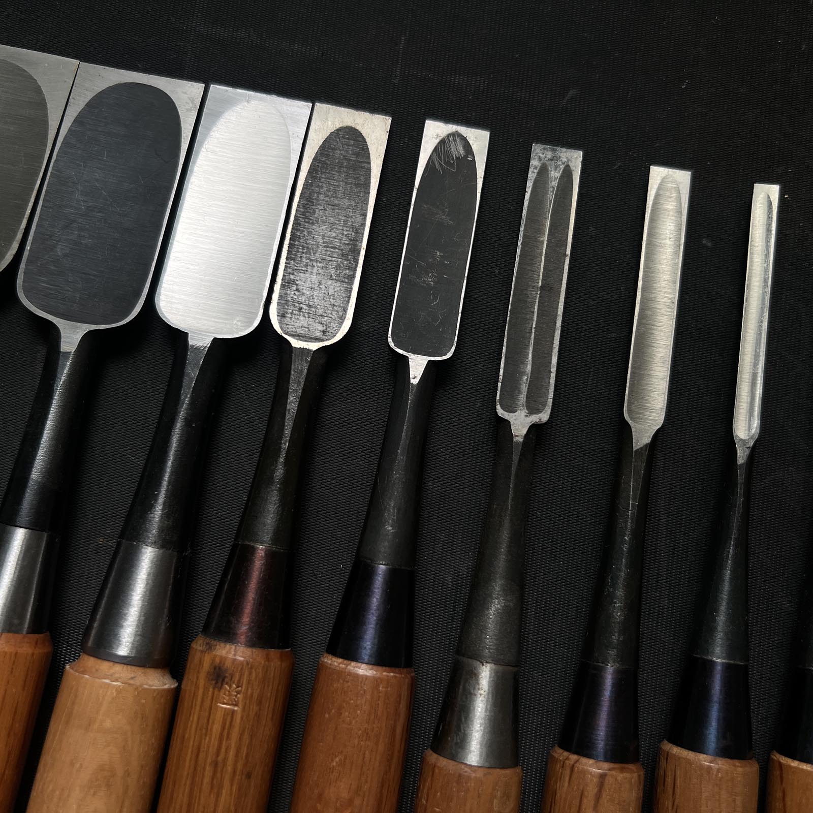 #M128 Mixed set for beginner Bench chisels set by unknown smith バラ鑿合わせ 初心者におすすめ 追入組鑿 作者不明 Oirenomi