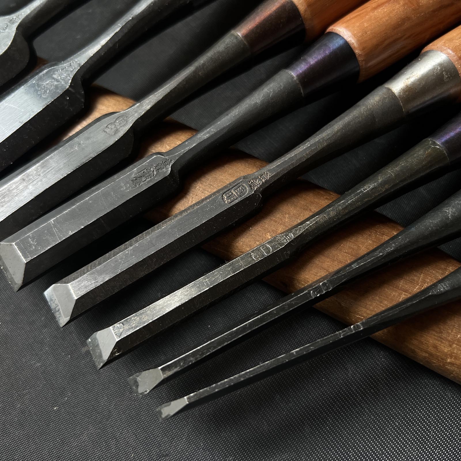 #M128 Mixed set for beginner Bench chisels set by unknown smith バラ鑿合わせ 初心者におすすめ 追入組鑿 作者不明 Oirenomi