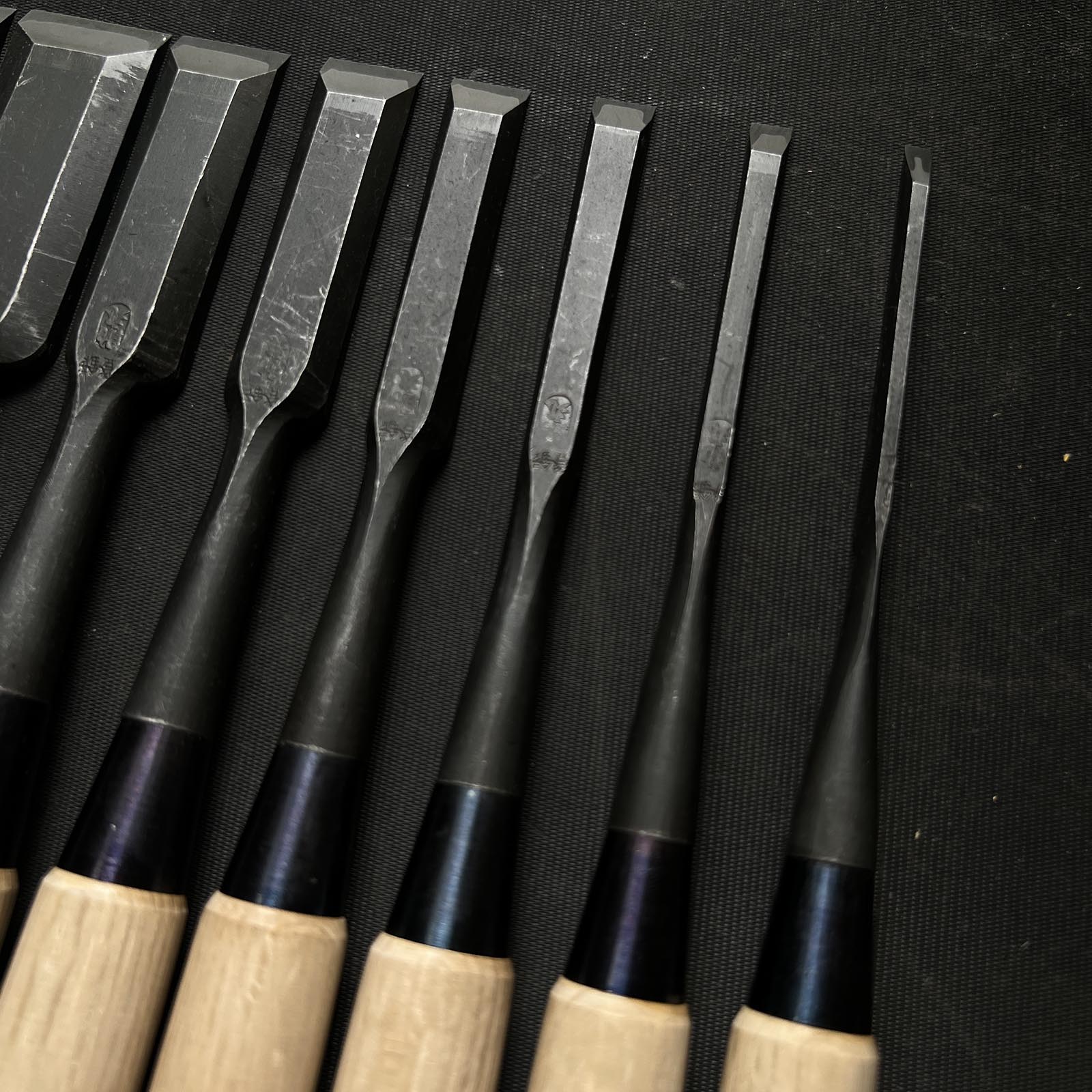 Sukemaru Bench chisels set by Usui Yoshio with White oak handle 四代助丸 碓氷淑郎 追入組鑿 Oirenomi