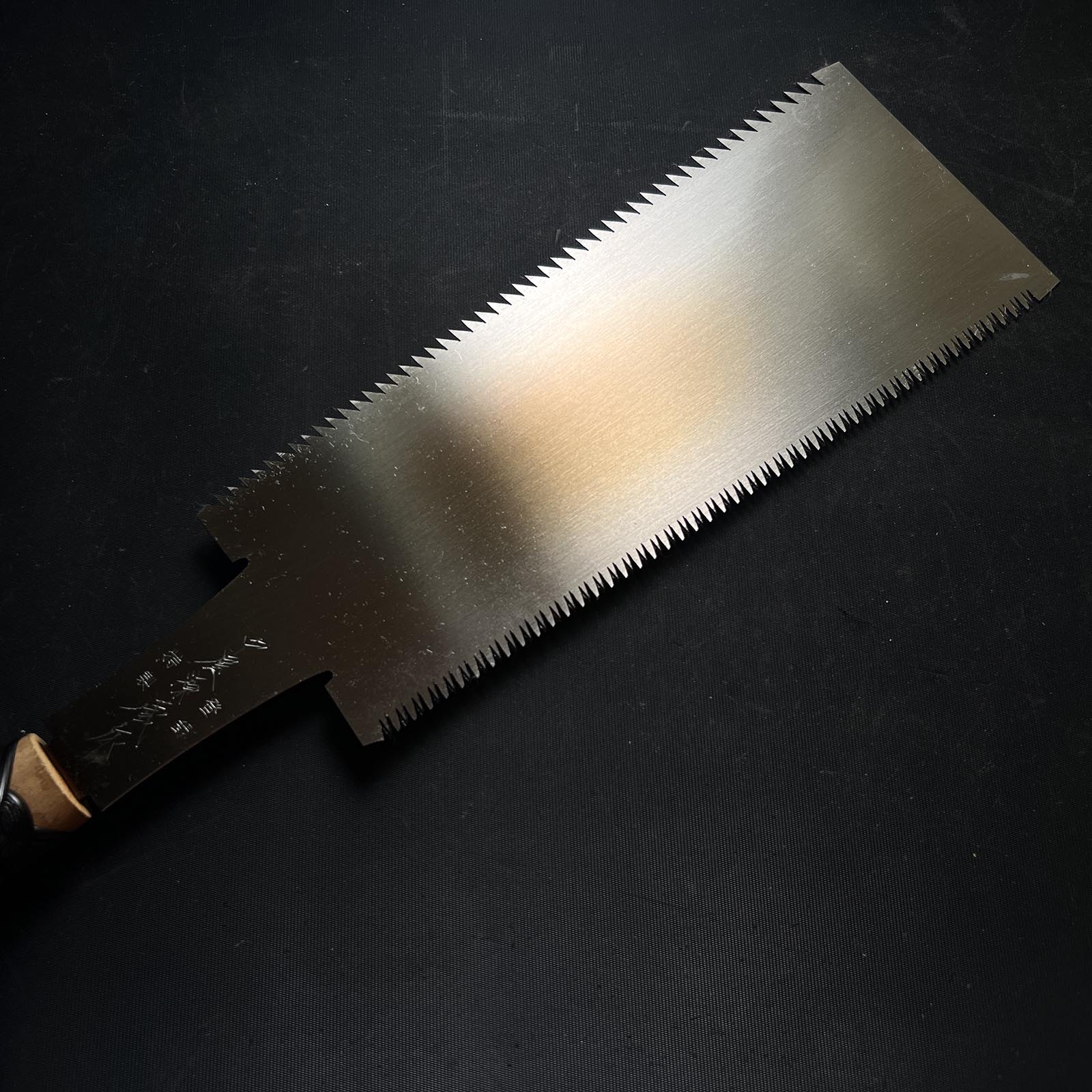 #R7 Ready to use! Old stock Double Edge (Ryoba) Saw with Eddy Type Handles set by Kurashige 直ぐ使い 倉重栄助氏目立 渦巻き柄 両刃鋸 300mm