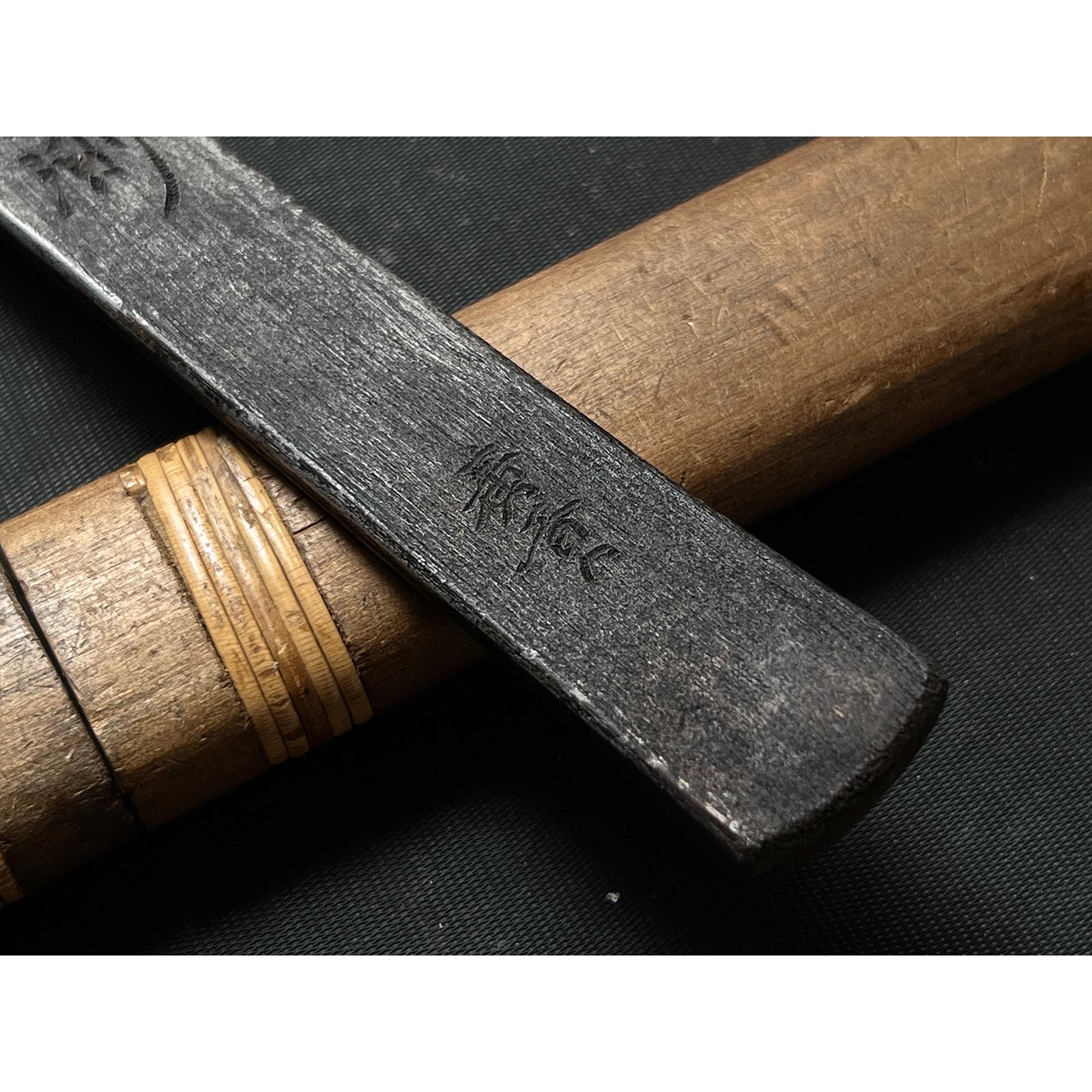 Moce-Hirotsugu Mokume Right hand Kiridashi by Sozen 莫測 廣貢 素全作 黒木目造 切出し小刀 右 24mm