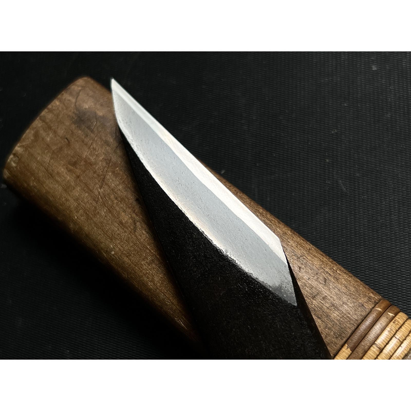 Shengtianbanzi-Hirotsugu Right hand Kiridashi by Sozen with Begonia Carving 勝天半子 廣貢 素全作 海棠造 切出し小刀 右 24mm