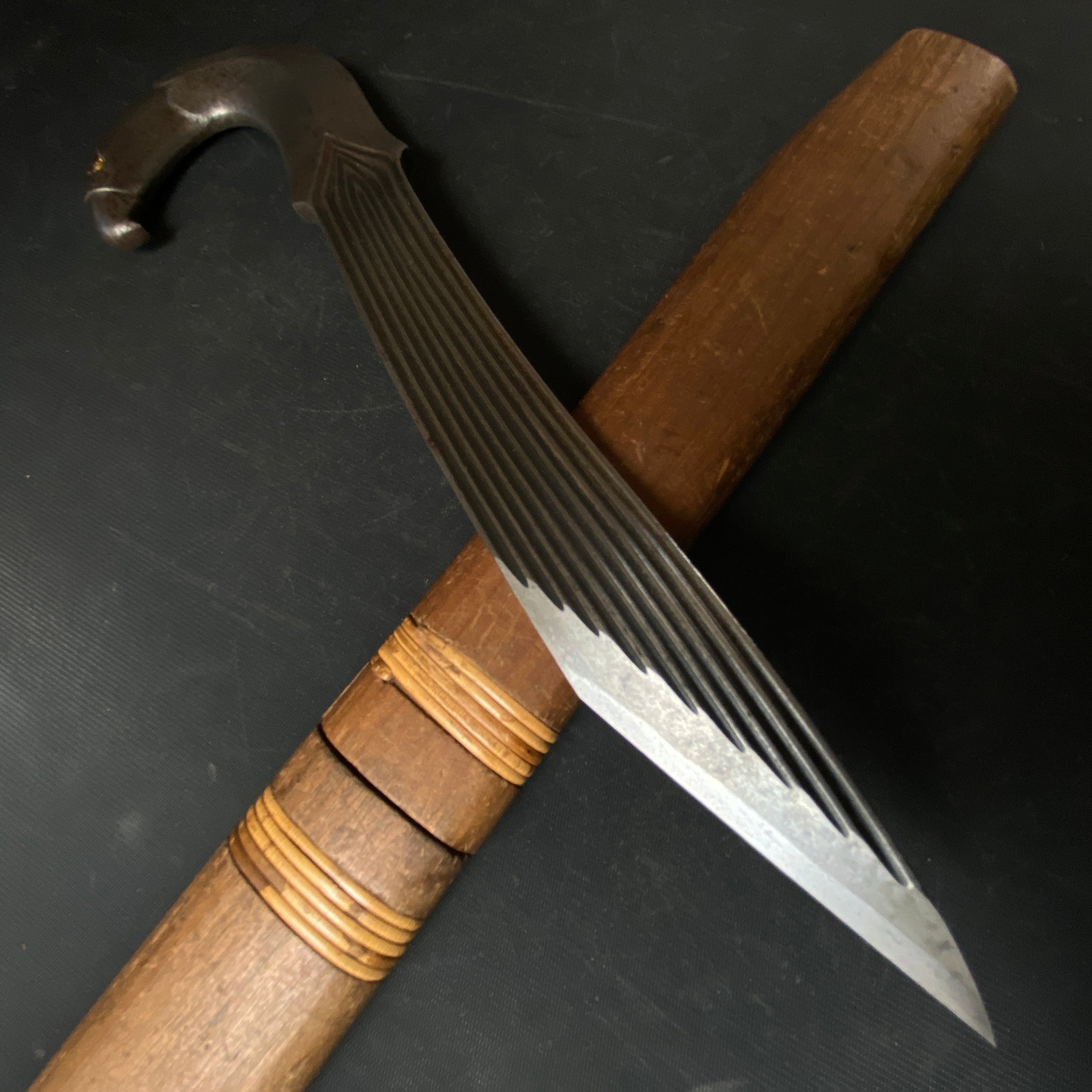 Old stock Fujiwara Yoshiaki Kiridashi Kokatana Bird(kanoto tori) 掘出し物 藤原良明作 加藤清志氏 辛酉 切出小刀 右 21mm