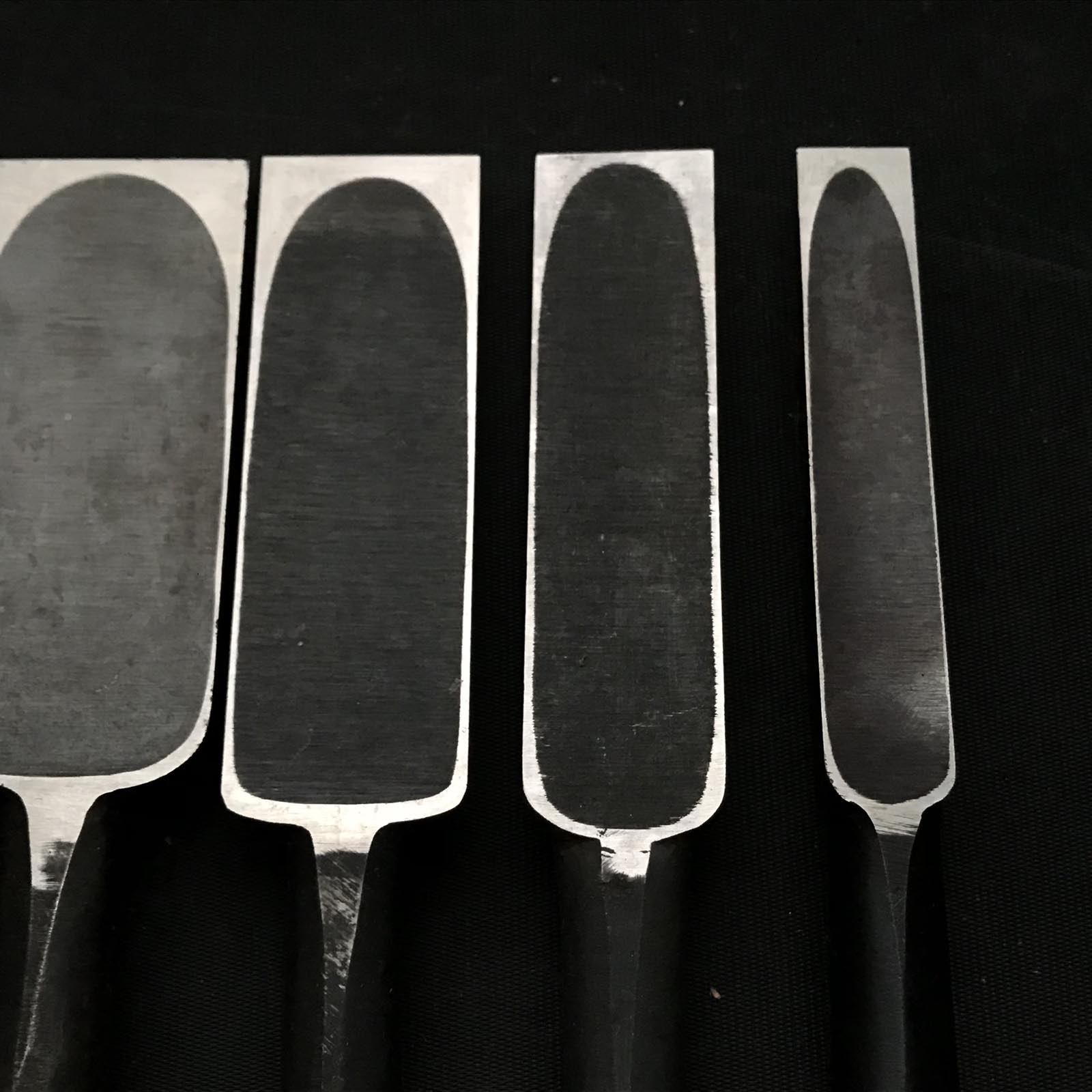 Old stock #4 Mixed set for beginner Timber chisels set with White steel 掘出し物 バラ鑿合わせ 初心者におすすめ 叩鑿5本組 Tatakinomi