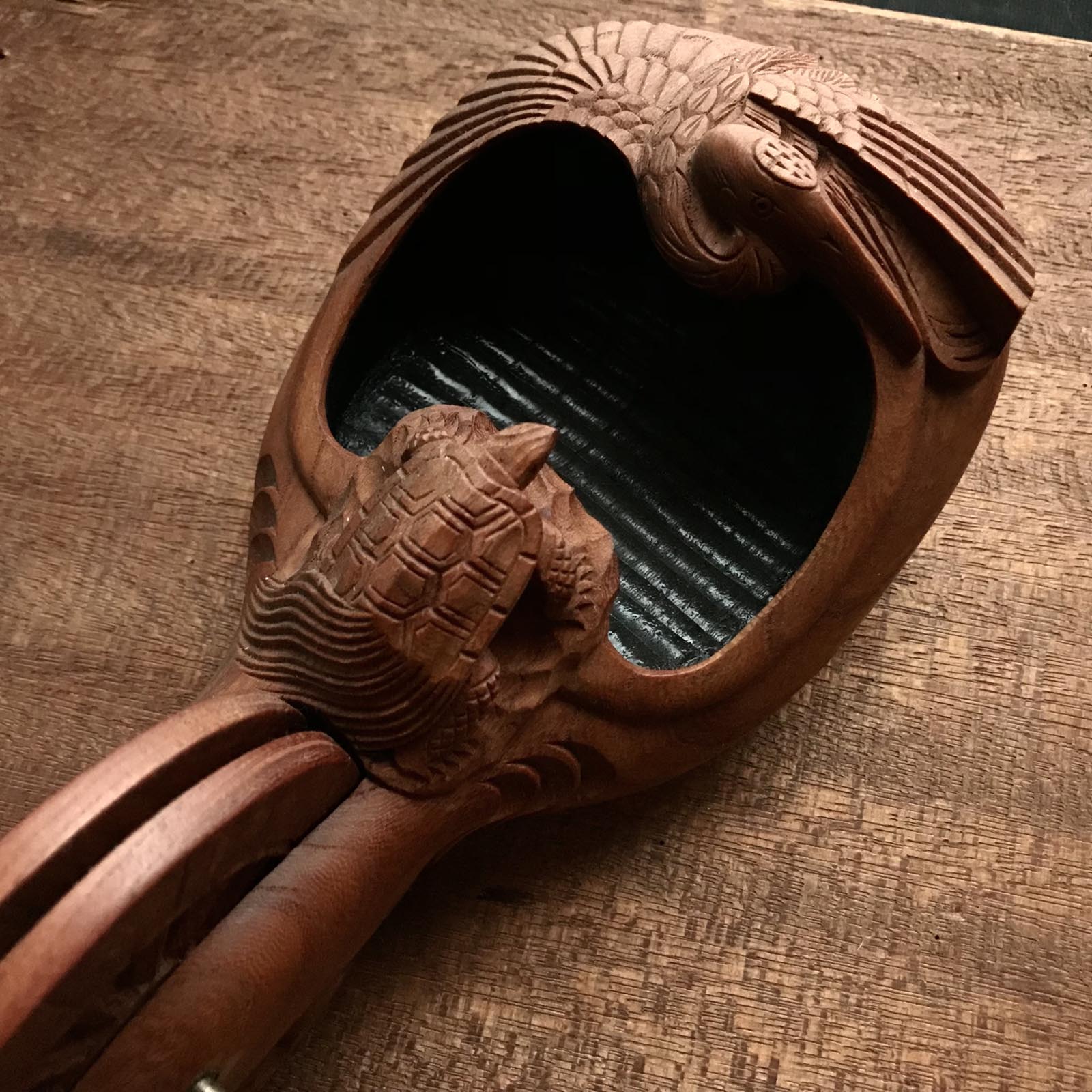 #ST38 Japanese Carpenter Ink Pot Traditional Measuring Tools Sumitsubo by Tsuboaki 坪昭作 墨壺 欅 270mm