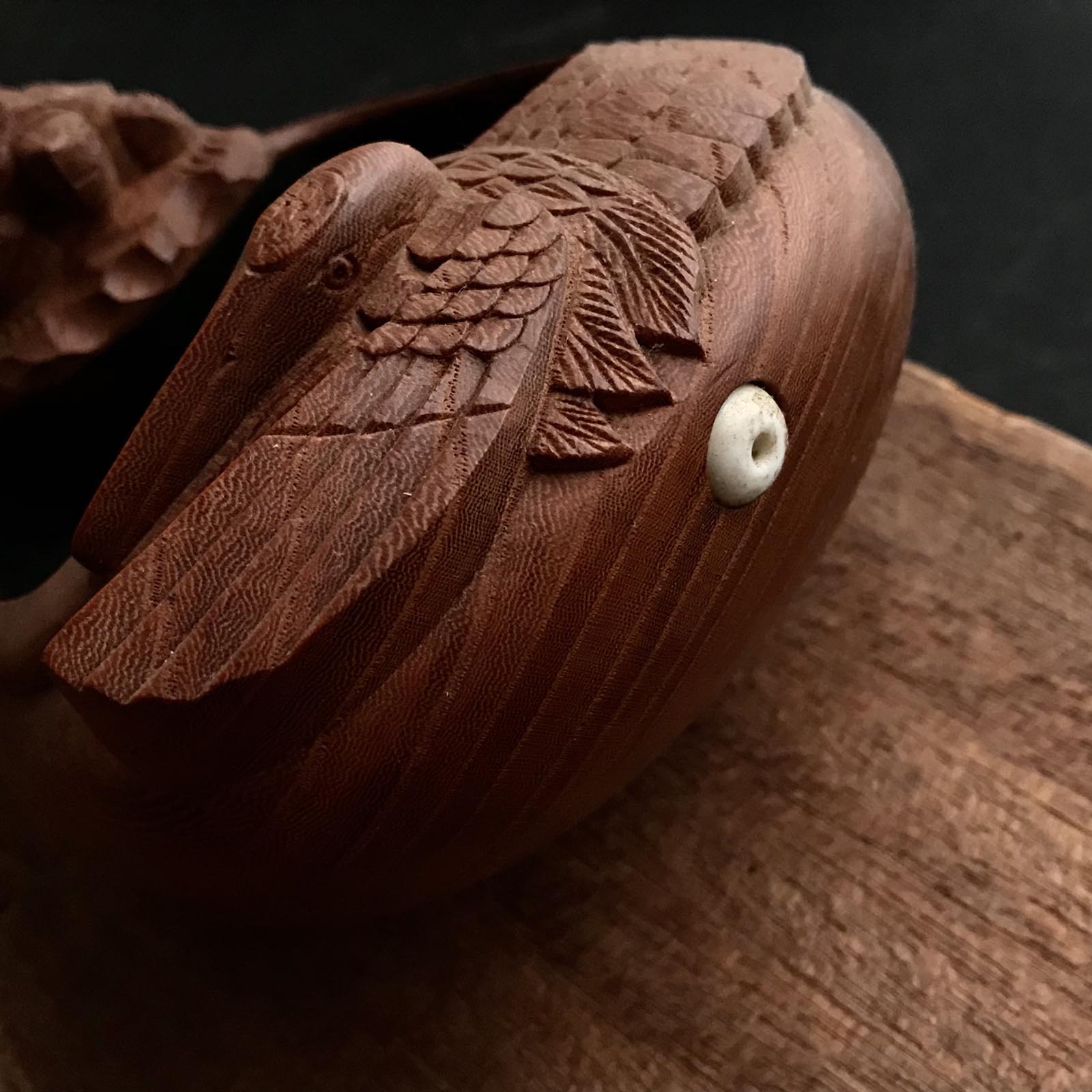 #ST38 Japanese Carpenter Ink Pot Traditional Measuring Tools Sumitsubo by Tsuboaki 坪昭作 墨壺 欅 270mm