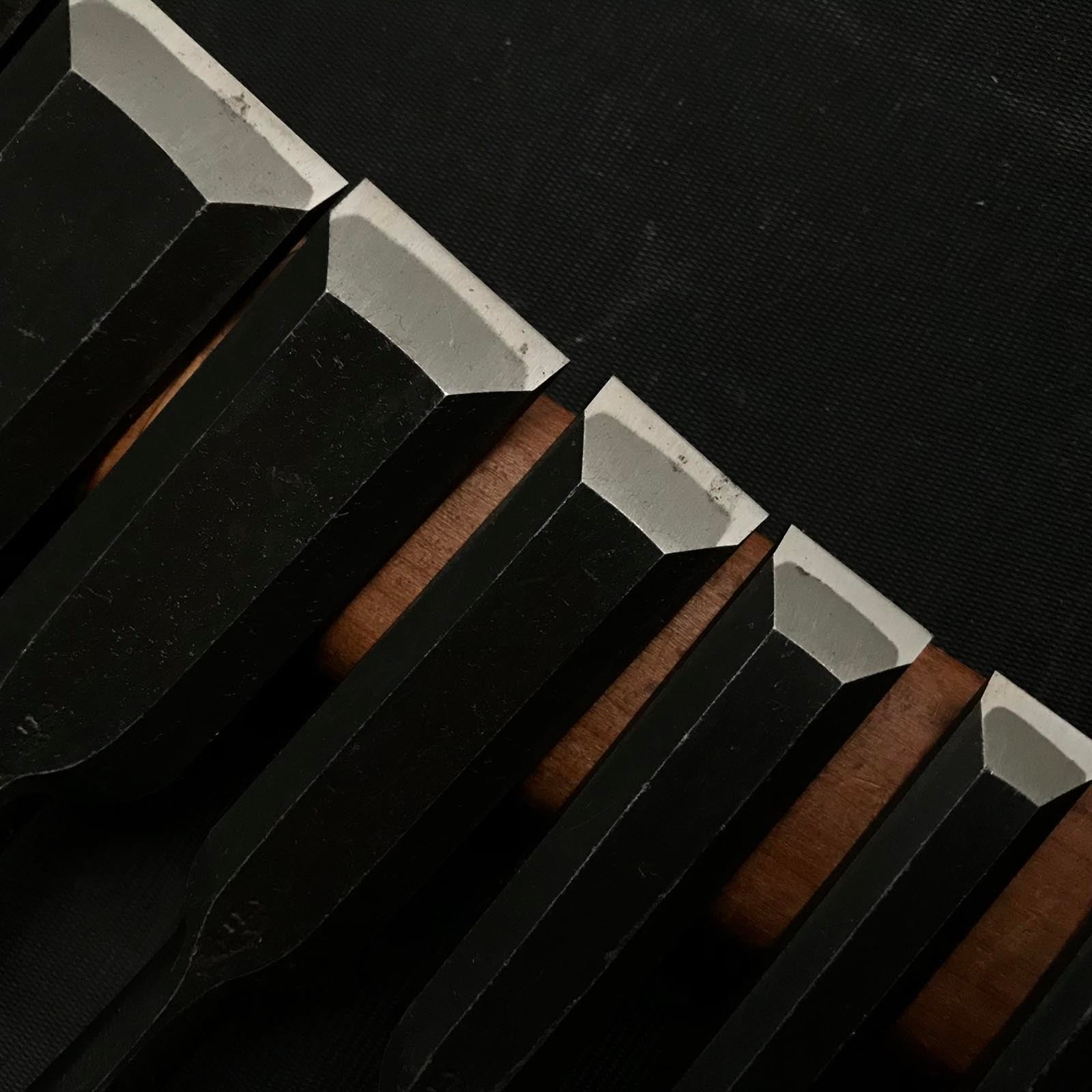 Old stock Mitsuhiro Bench chisels set  掘出し物 光弘 黒檀柄 追入10本組鑿 Oirenomi