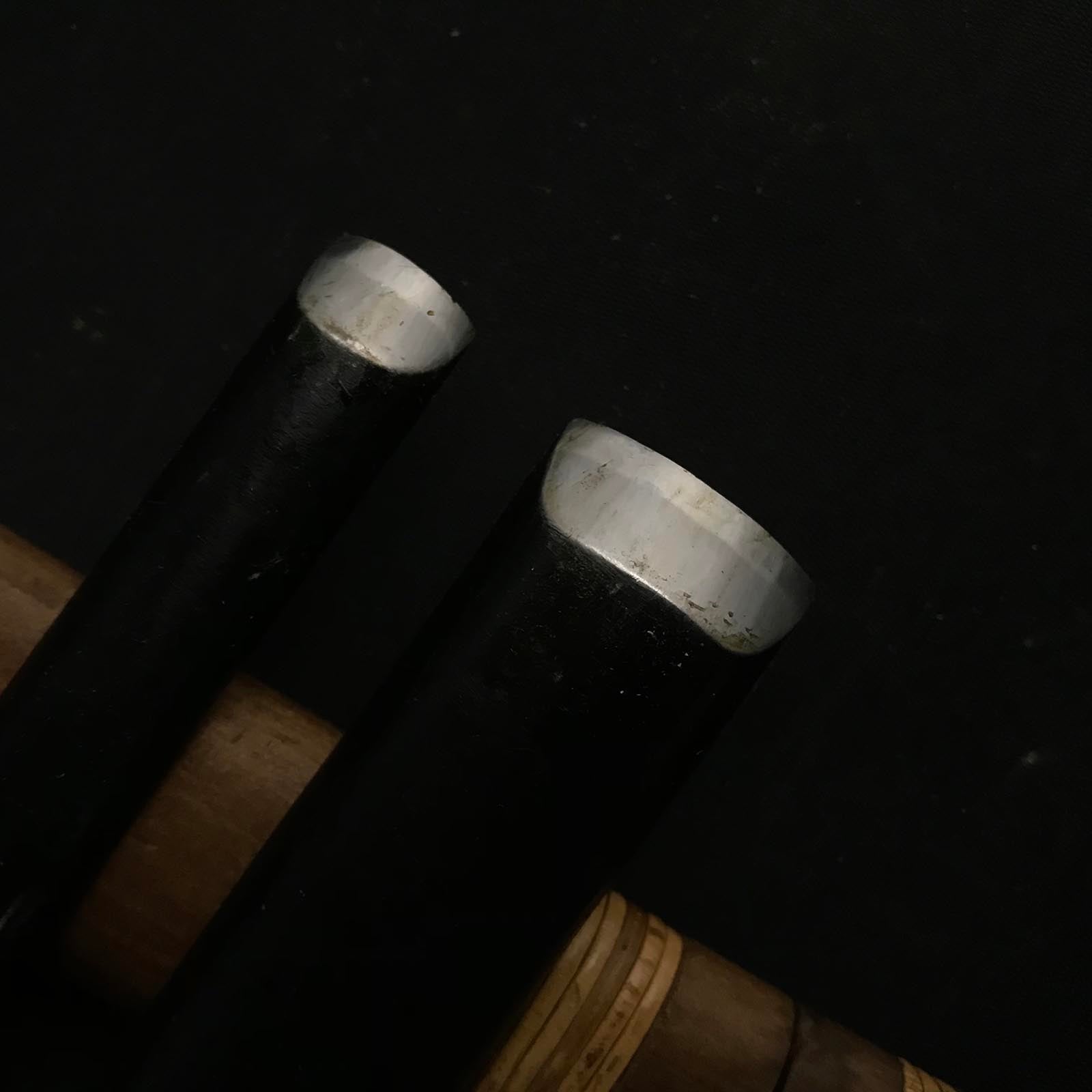 Old stock Uchimaru-Nomi Gouge Chisels (Longer Type, shallow U ) 掘出し物 内丸鑿 内丸叩鑿 27mm 15mm
