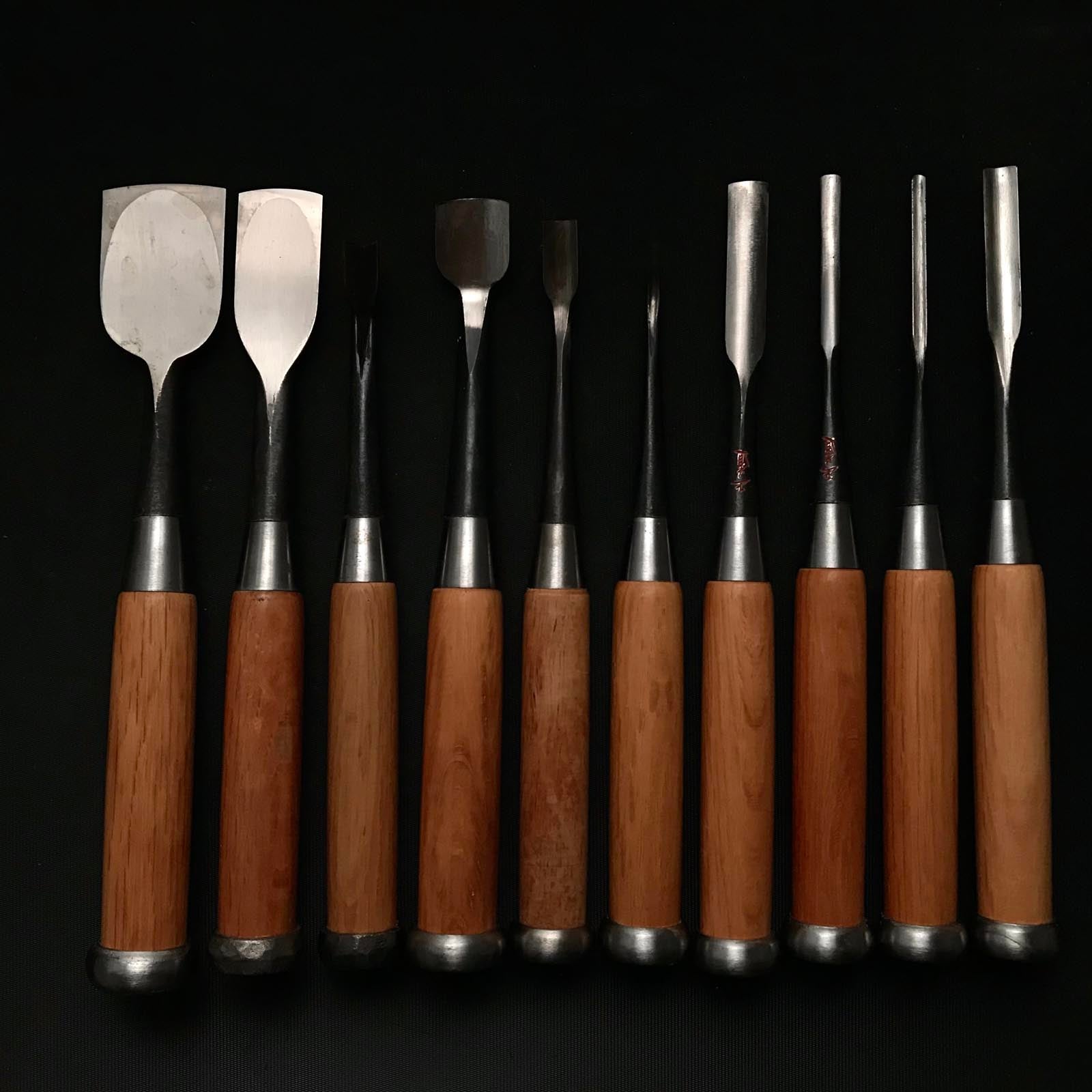 古株 #3 正道 彫刻ノミセット 掘り出し物 正道 彫刻組鑿 10本