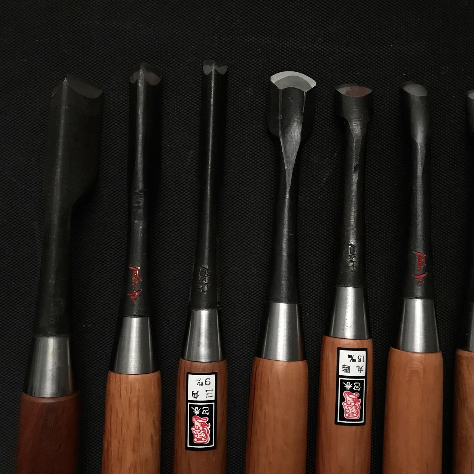 Old stock #1 Masamichi Carving chisels set 掘出し物 正道 彫刻組鑿 10本