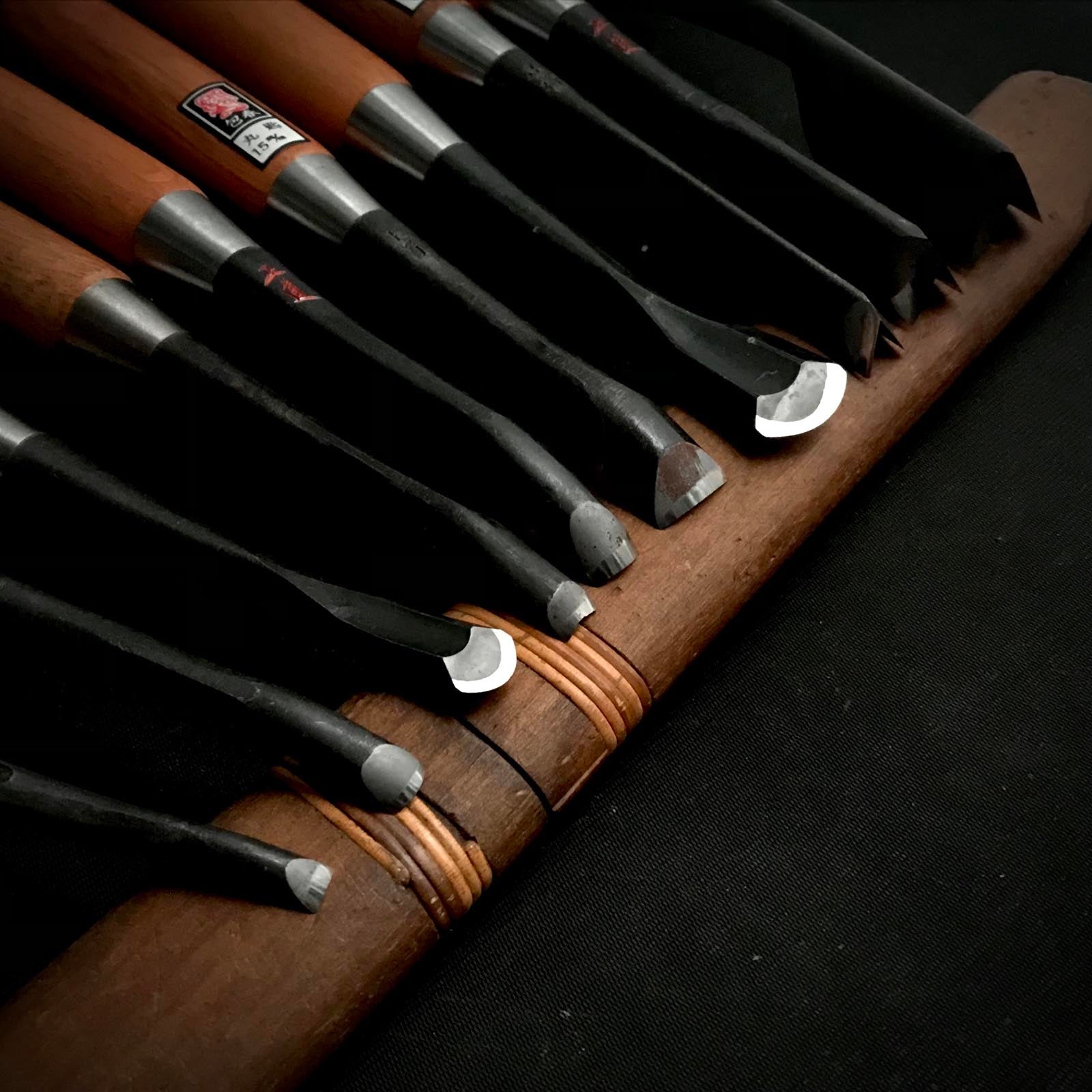 Old stock #1 Masamichi Carving chisels set 掘出し物 正道 彫刻組鑿 10本