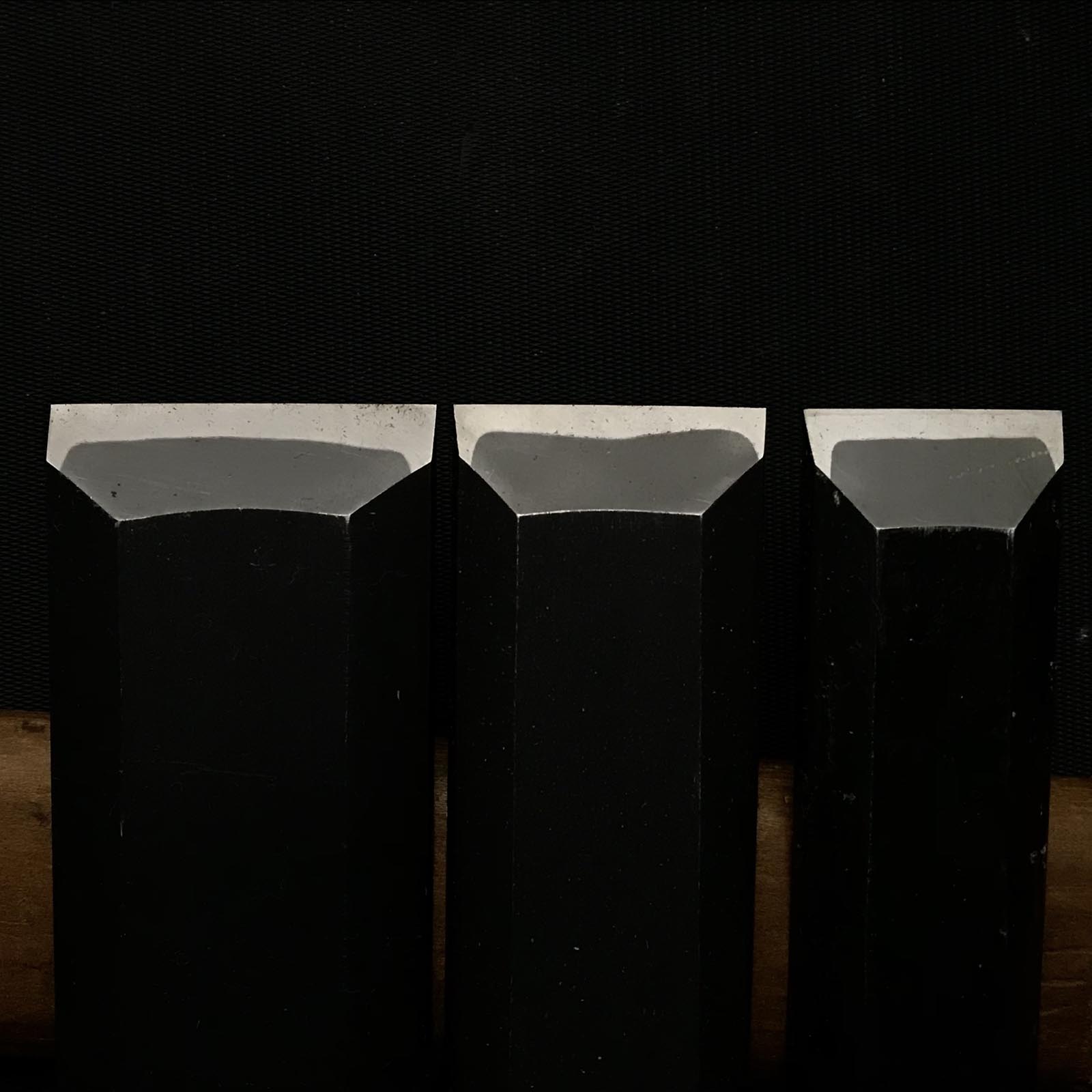 Old stock Tasai timber chisels with blue steel 掘出し物 田斎作 叩鑿 36mm 30mm 24mm