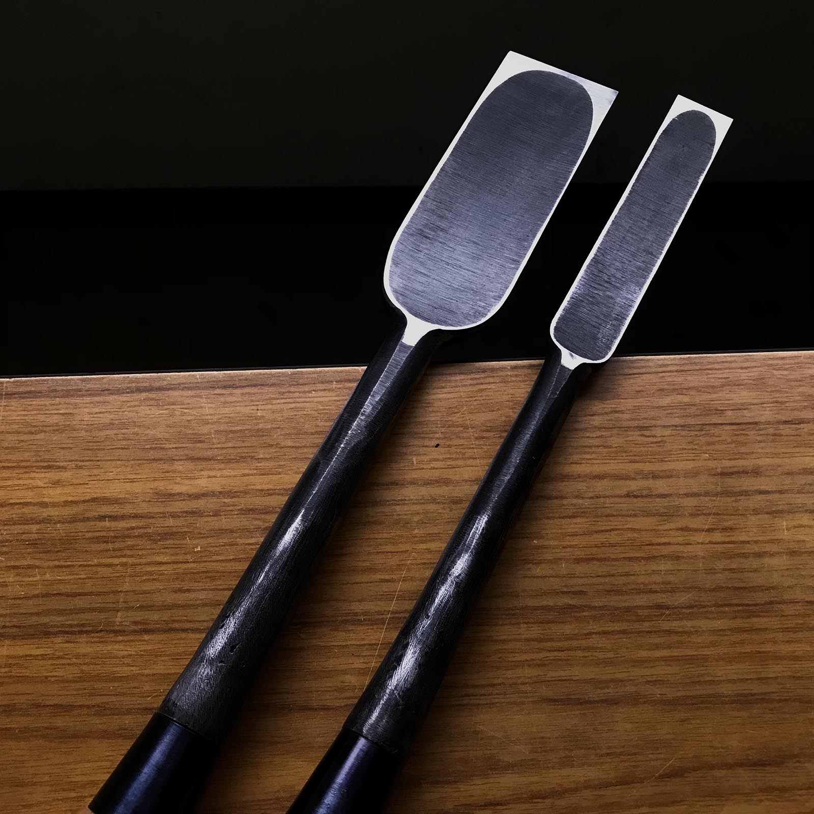 Sukemasa (Third generation) Suminagashi Slick chisels set 三代目助正作 墨流し 本突組鑿 Hon-tsukinomi