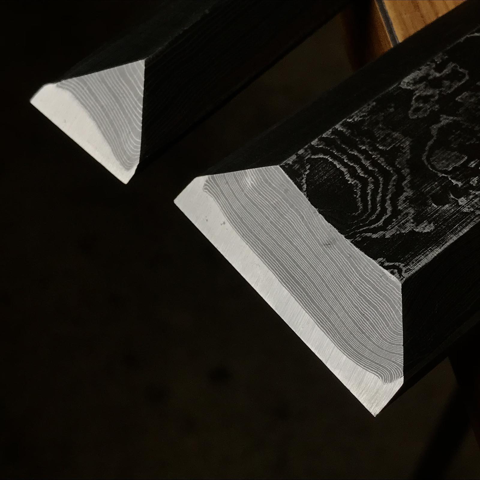 Sukemasa (Third generation) Suminagashi Slick chisels set 三代目助正作 墨流し 本突組鑿 Hon-tsukinomi