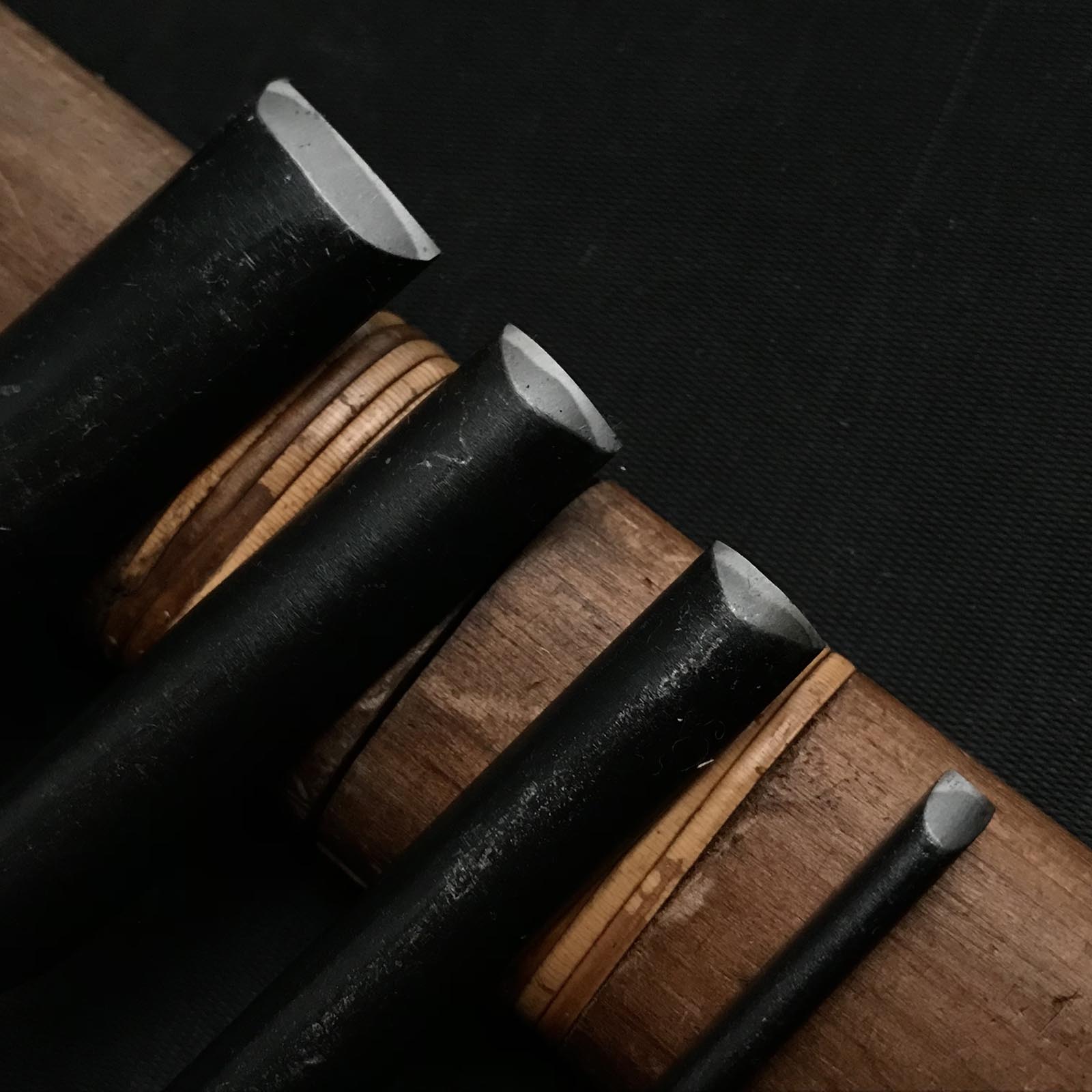 Old stock Kanetake Early works Uchimaru chisels by Takahashi Norikazu 高橋典三作 早期作品 カネ武 内丸鑿