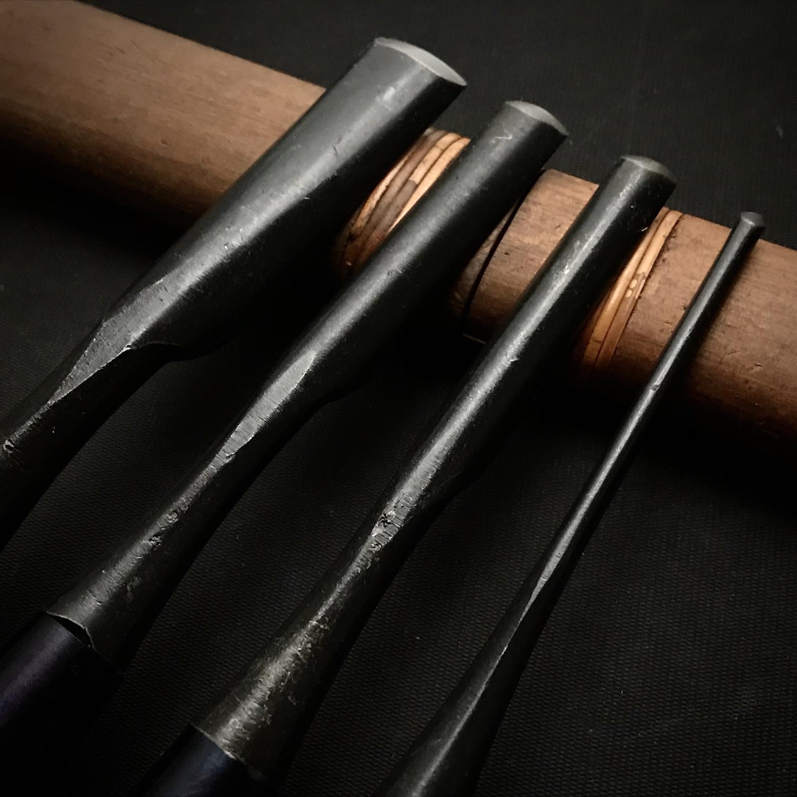 Old stock Kanetake Early works Uchimaru chisels by Takahashi Norikazu 高橋典三作 早期作品 カネ武 内丸鑿