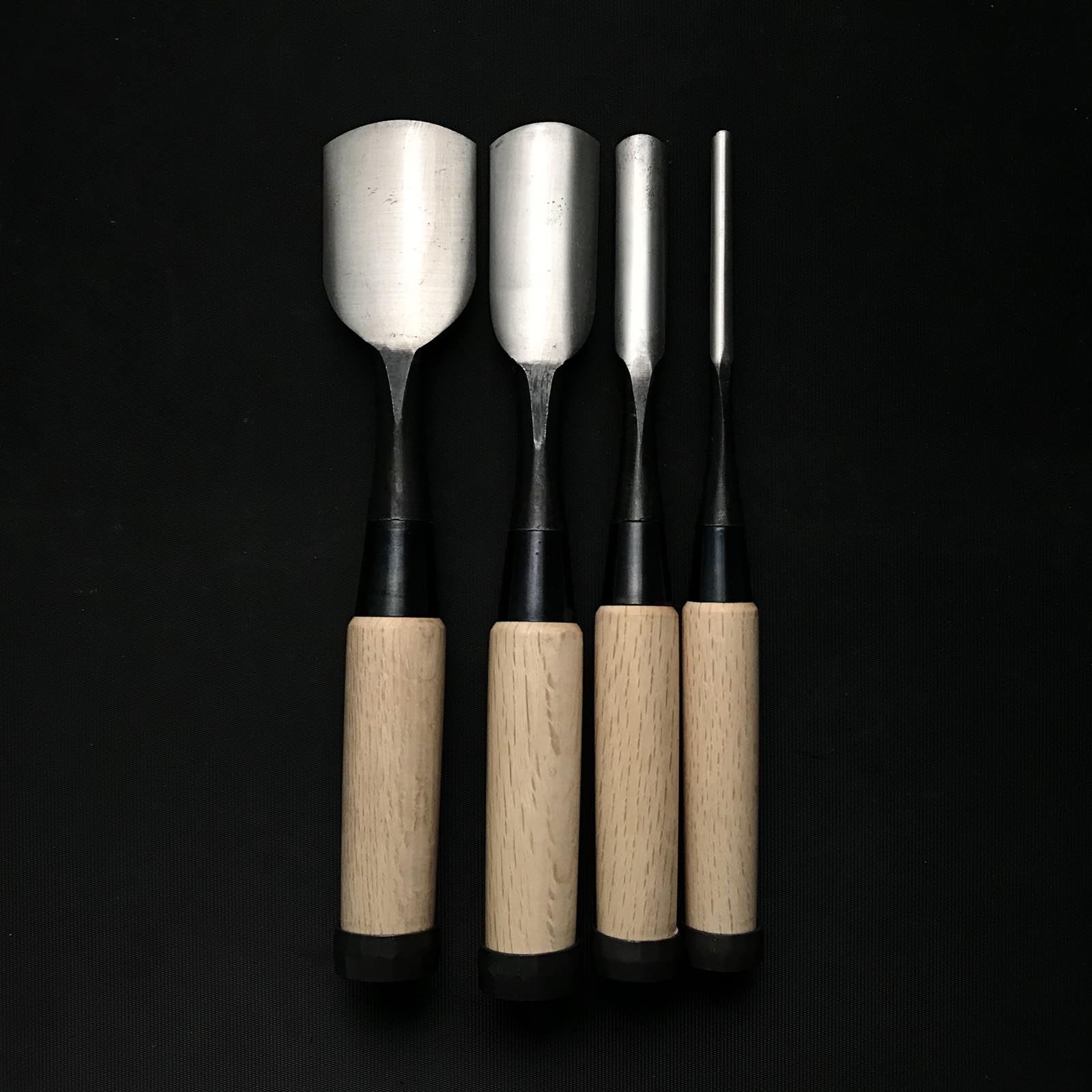 Old stock Kanetake Early works Sotomaru chisels by Takahashi Norikazu 掘出し物 高橋典三作 早期作品 カネ武 外丸鑿 白紙鋼