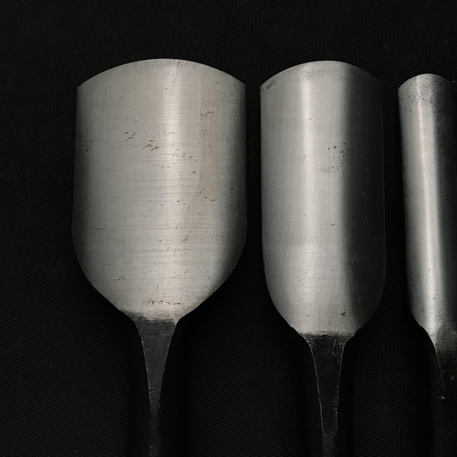 Old stock Kanetake Early works Sotomaru chisels by Takahashi Norikazu 掘出し物 高橋典三作 早期作品 カネ武 外丸鑿 白紙鋼