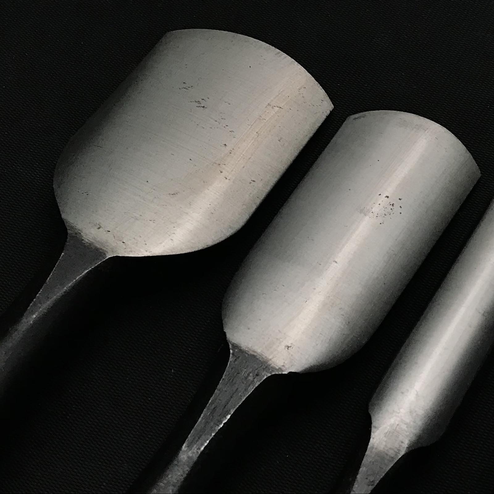 Old stock Kanetake Early works Sotomaru chisels by Takahashi Norikazu 掘出し物 高橋典三作 早期作品 カネ武 外丸鑿 白紙鋼