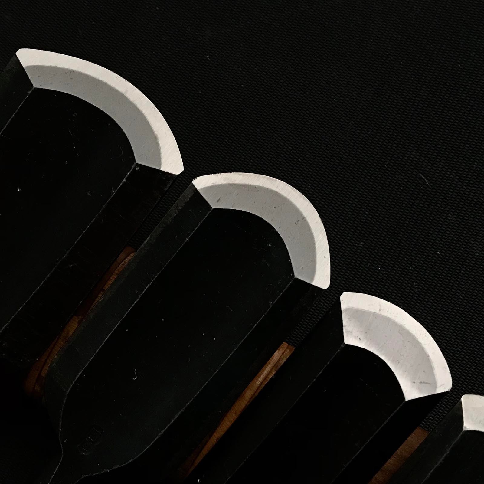 #12 Old stock Soto maru chisels set with white steel 掘出し物 外丸組鑿 6本組 Sotomarunomi