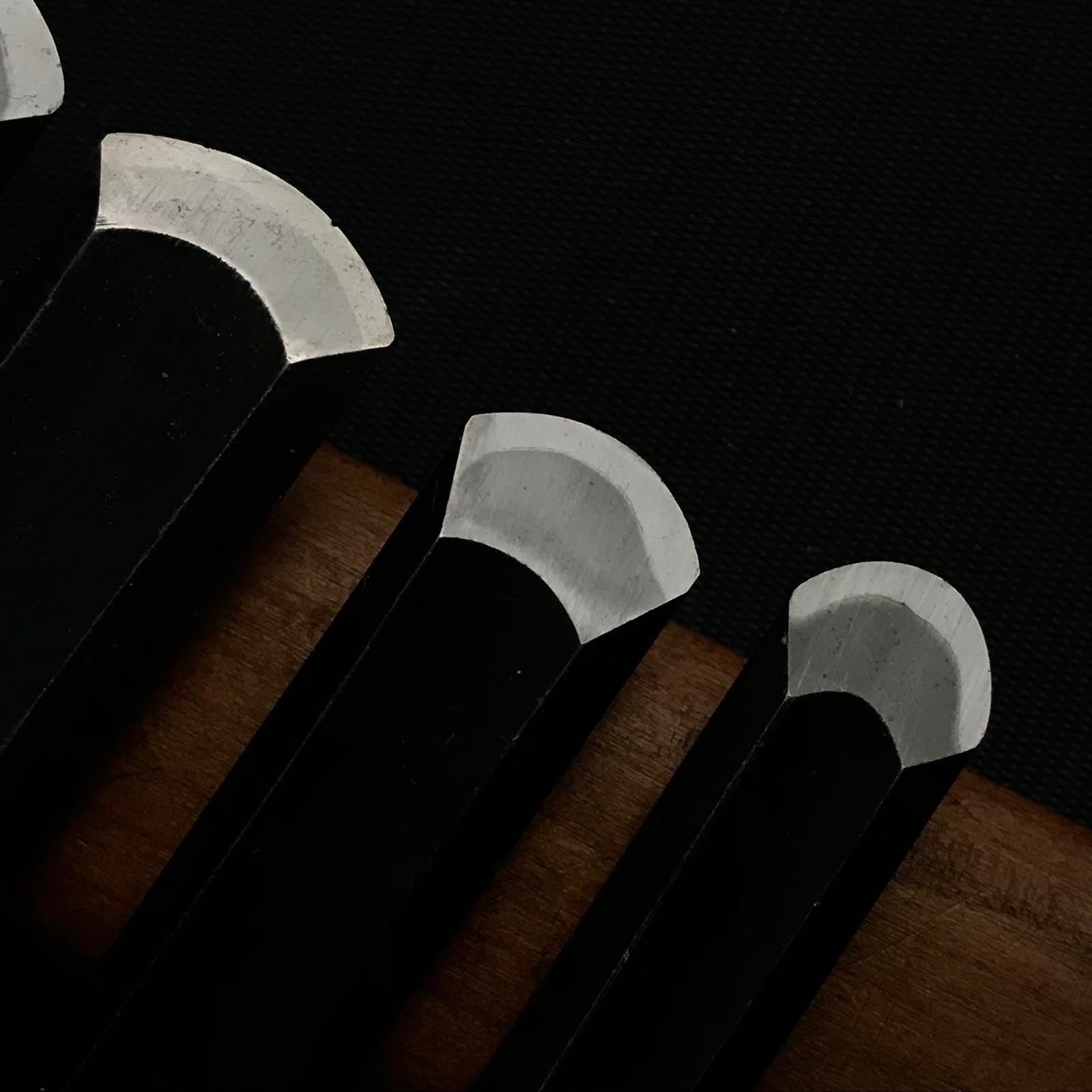 #12 Old stock Soto maru chisels set with white steel 掘出し物 外丸組鑿 6本組 Sotomarunomi