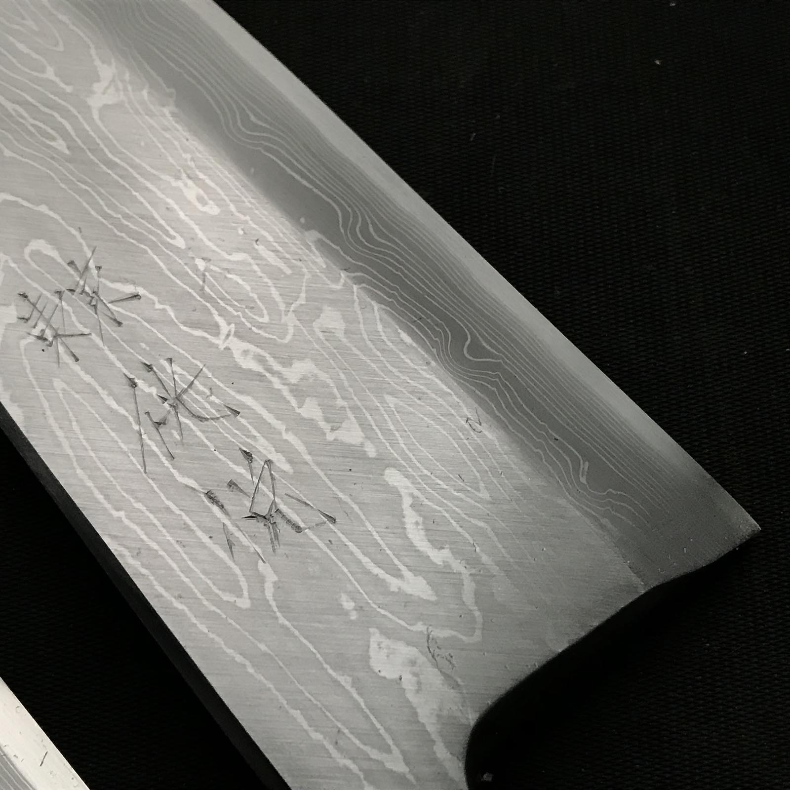 Kouetsu Damascus Finish Deba Bocho 侊悦 青紙鋼 墨流し 出刃包丁 180,195mm