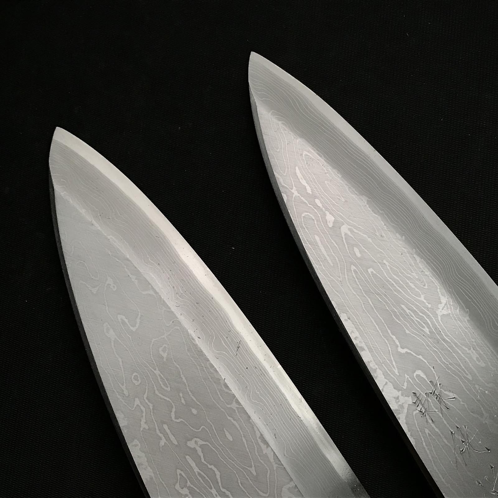 Kouetsu Damascus Finish Deba Bocho 侊悦 青紙鋼 墨流し 出刃包丁 180,195mm