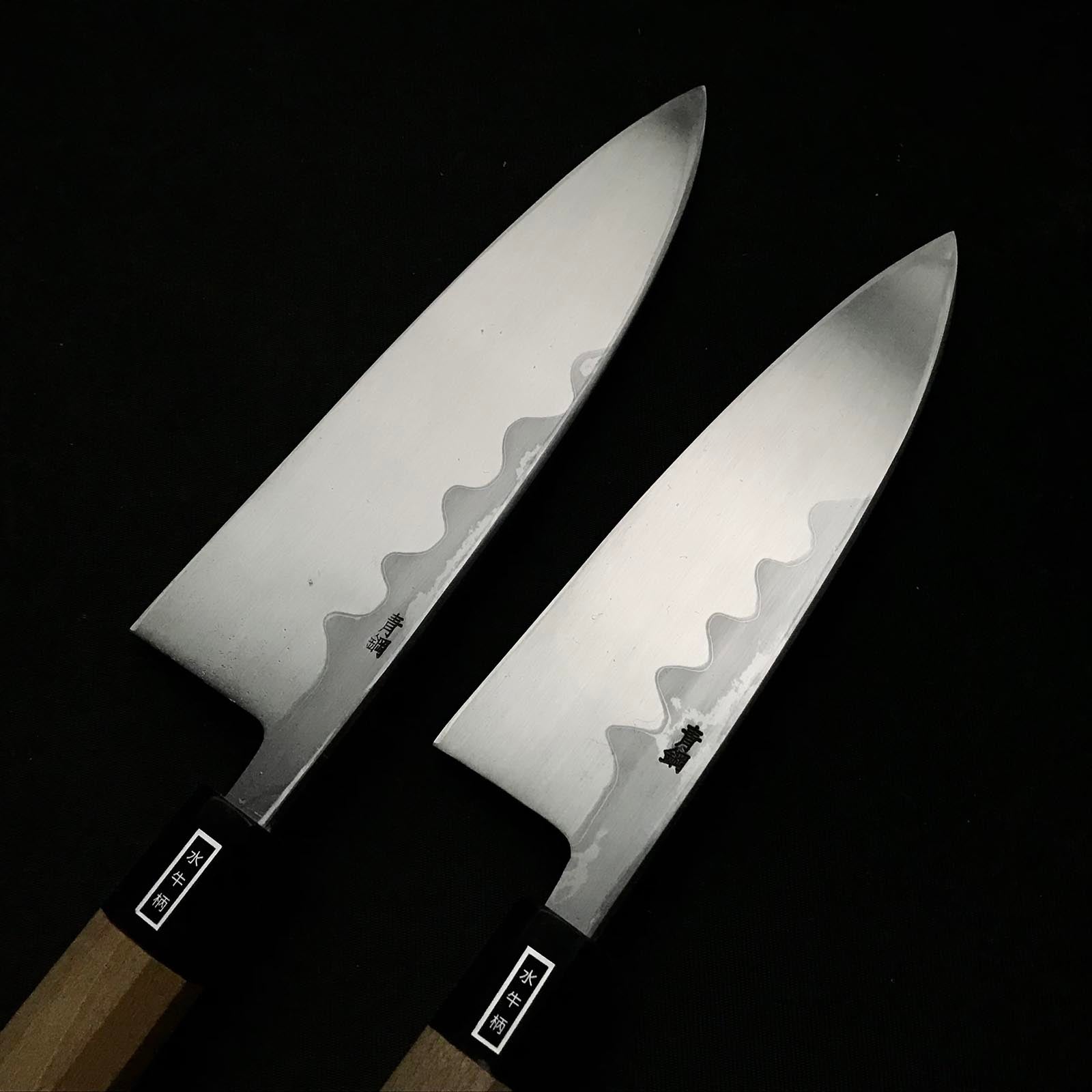 Kouetsu Damascus Finish Deba Bocho 侊悦 青紙鋼 墨流し 出刃包丁 180,195mm