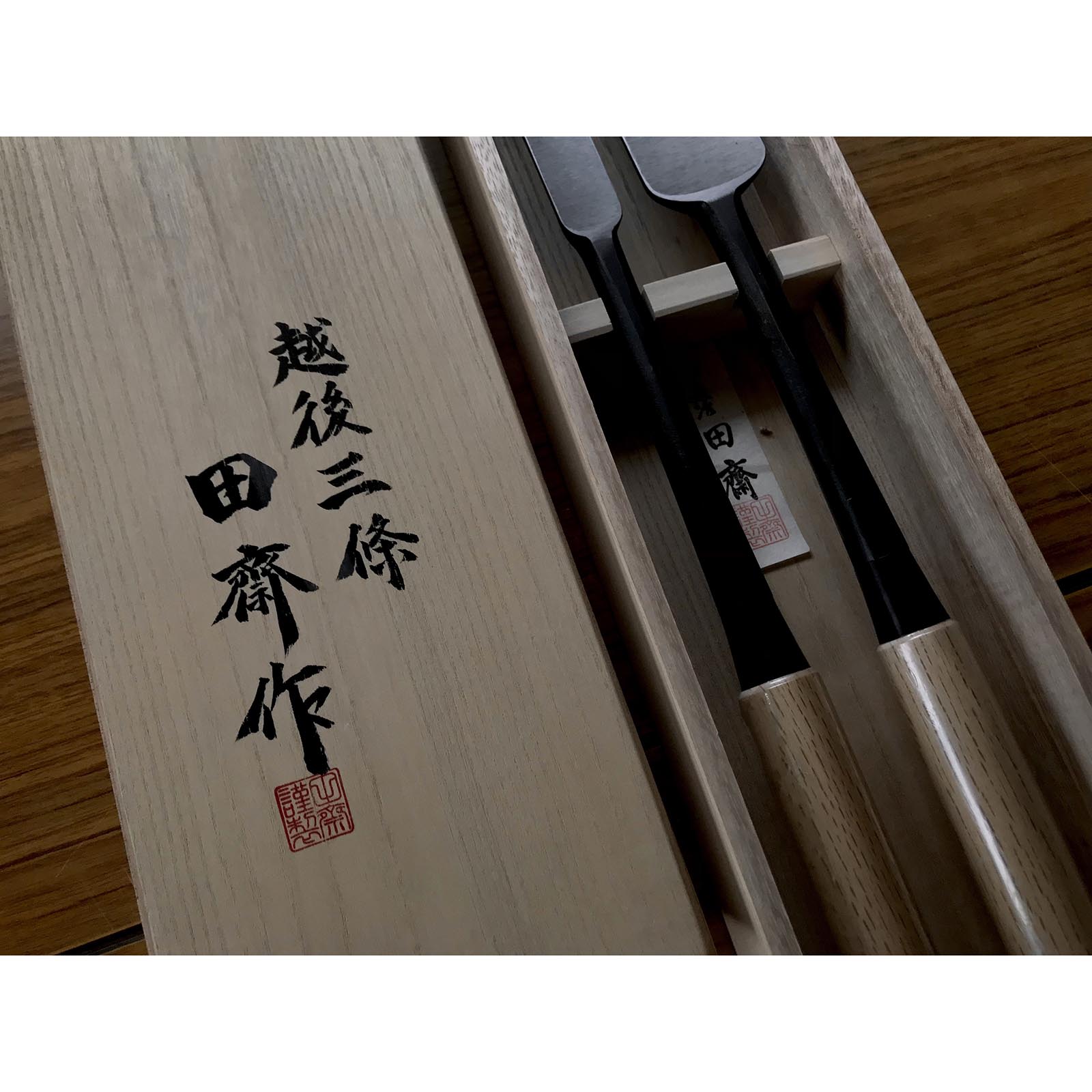 Tasai Slick Chisels set (Ootsuki-nomi, Hontsuki-Nomi) 田斎 本突き組鑿 48,24mm