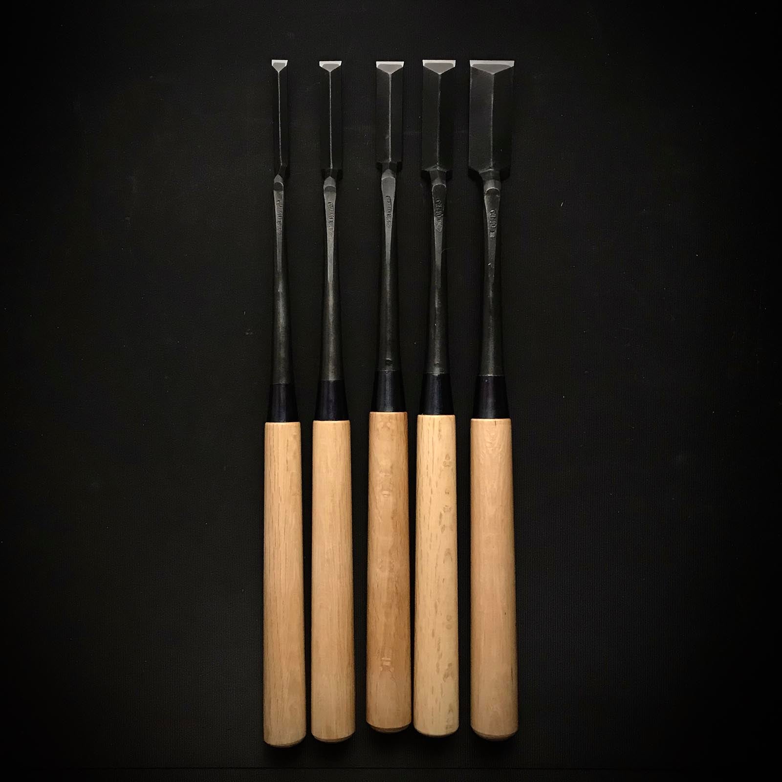 Fujihiro Trowel chisel (Kote nomi) Dovetail type by Chuutarou Imai 今井忠太郎作二治弘  鏝鑿 鎬型  9,12,15,18,24mm