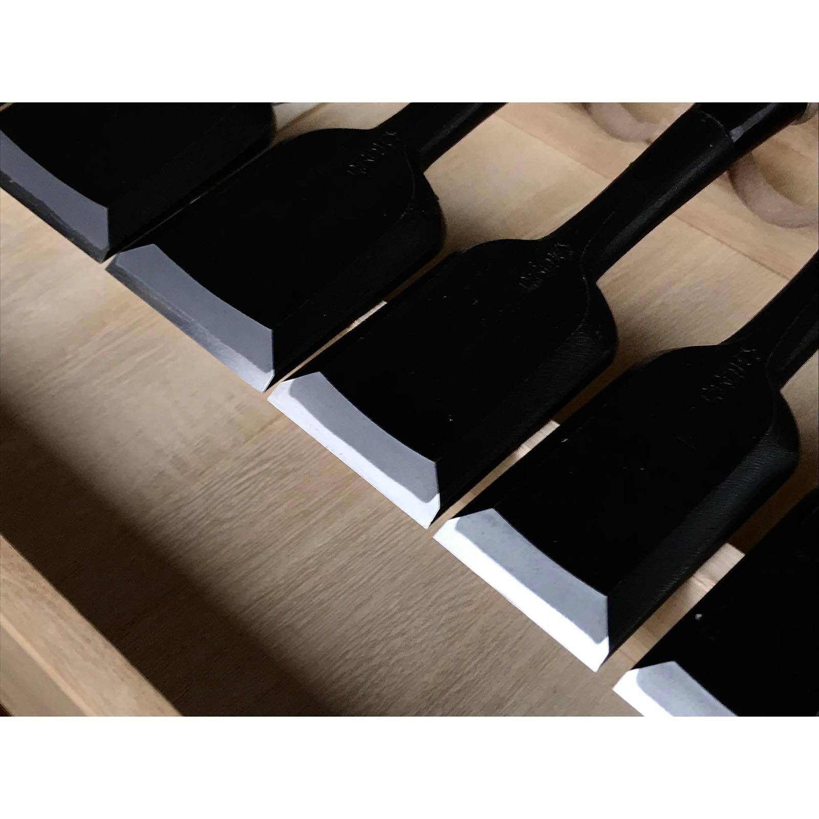 Tasai Bench chisels set with blue steel Oirenomi 田斎作 黒仕上 追入組鑿 15本组