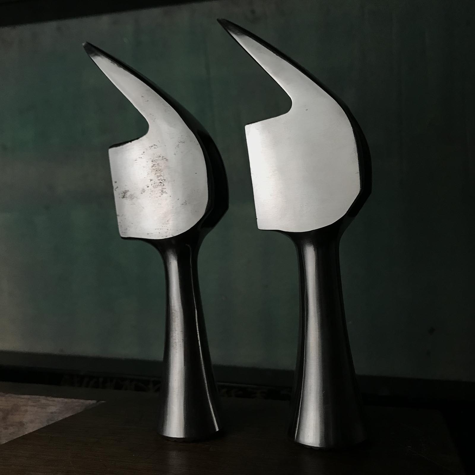 Old stock Kariwaku Stainless steel Hammers with dragon carving 掘出し物 龍彫入 ステンレス仮枠ハンマー 滑り止め付 中 小