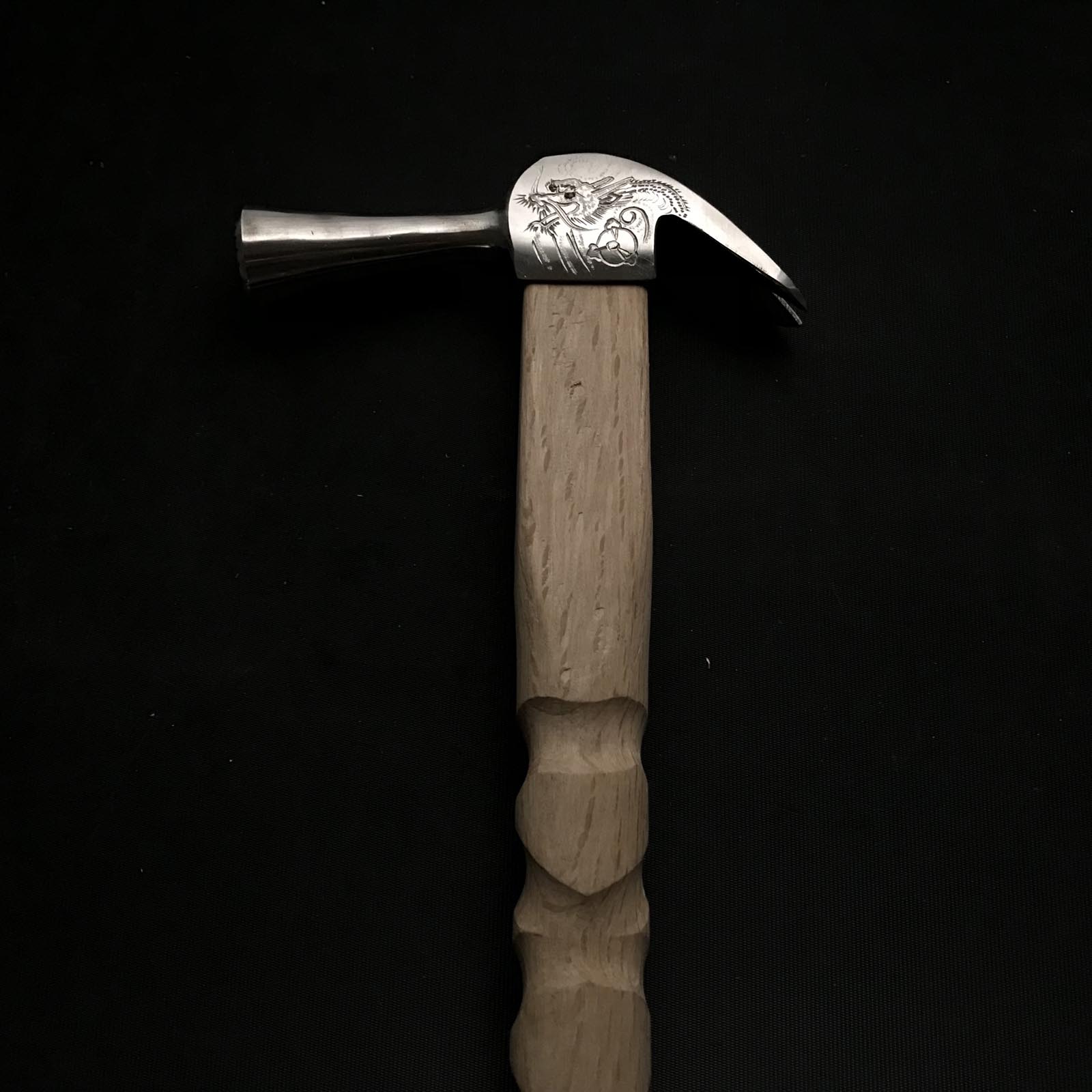 Old stock Dogyu Kariwaku Stainless steel Hammers with dragon carving 掘出し物 土牛 龍彫入 ステンレス仮枠ハンマー 滑り止め付
