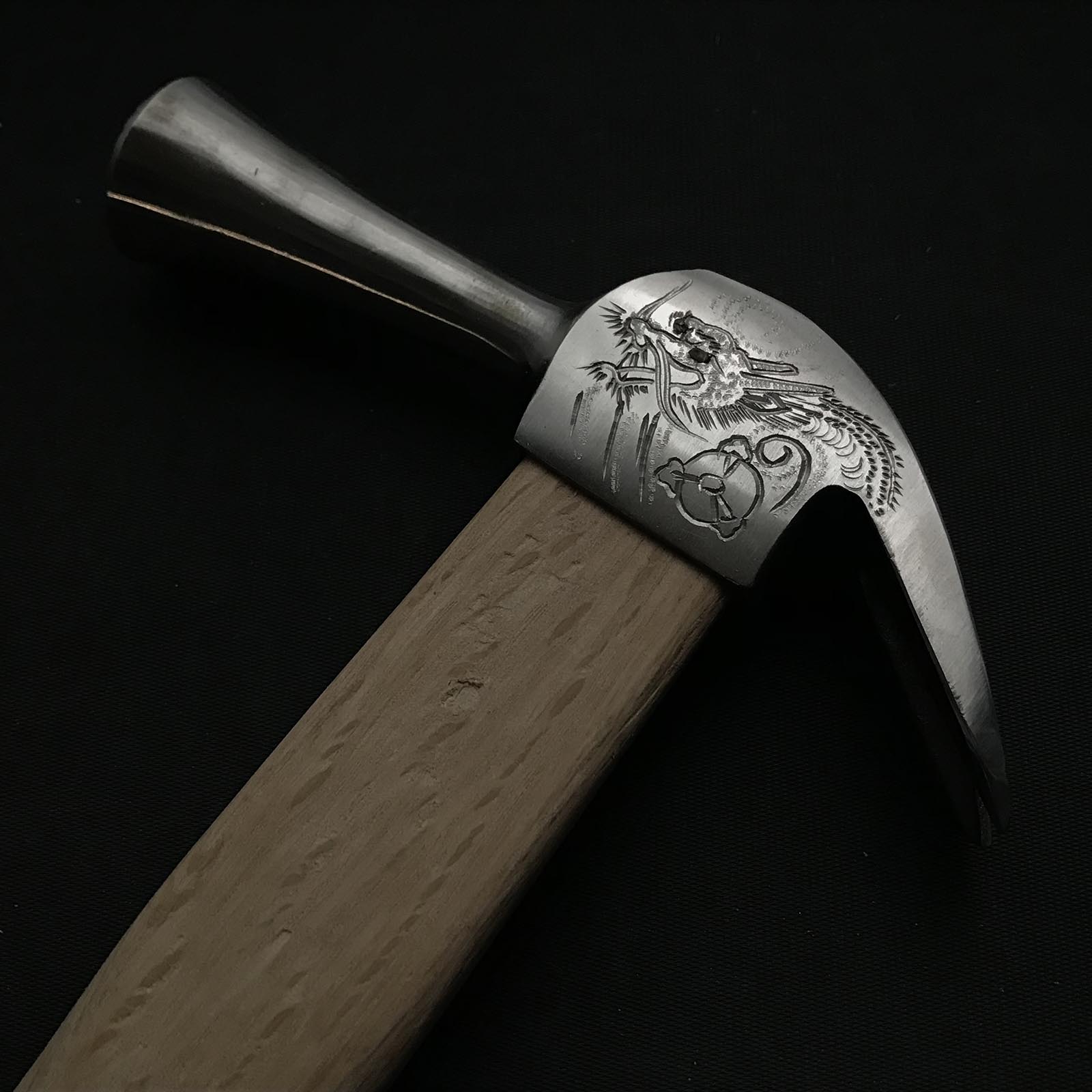 Old stock Dogyu Kariwaku Stainless steel Hammers with dragon carving 掘出し物 土牛 龍彫入 ステンレス仮枠ハンマー 滑り止め付