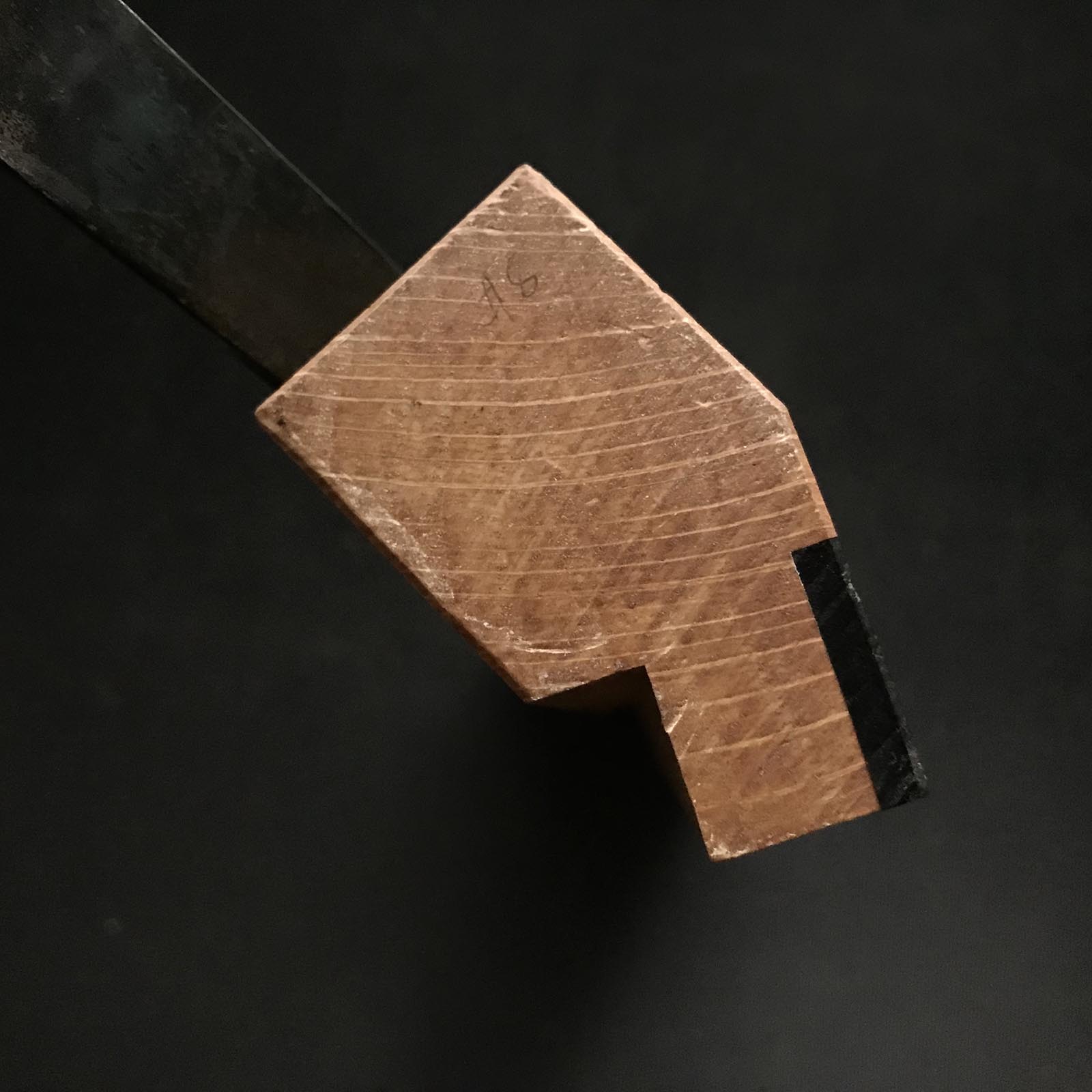 #8 Old stock Etsue Side Rabbet Plane with blue steel right hand 掘出し物 悦英 黑檀張り 右 脇取鉋 Wakitori kanna