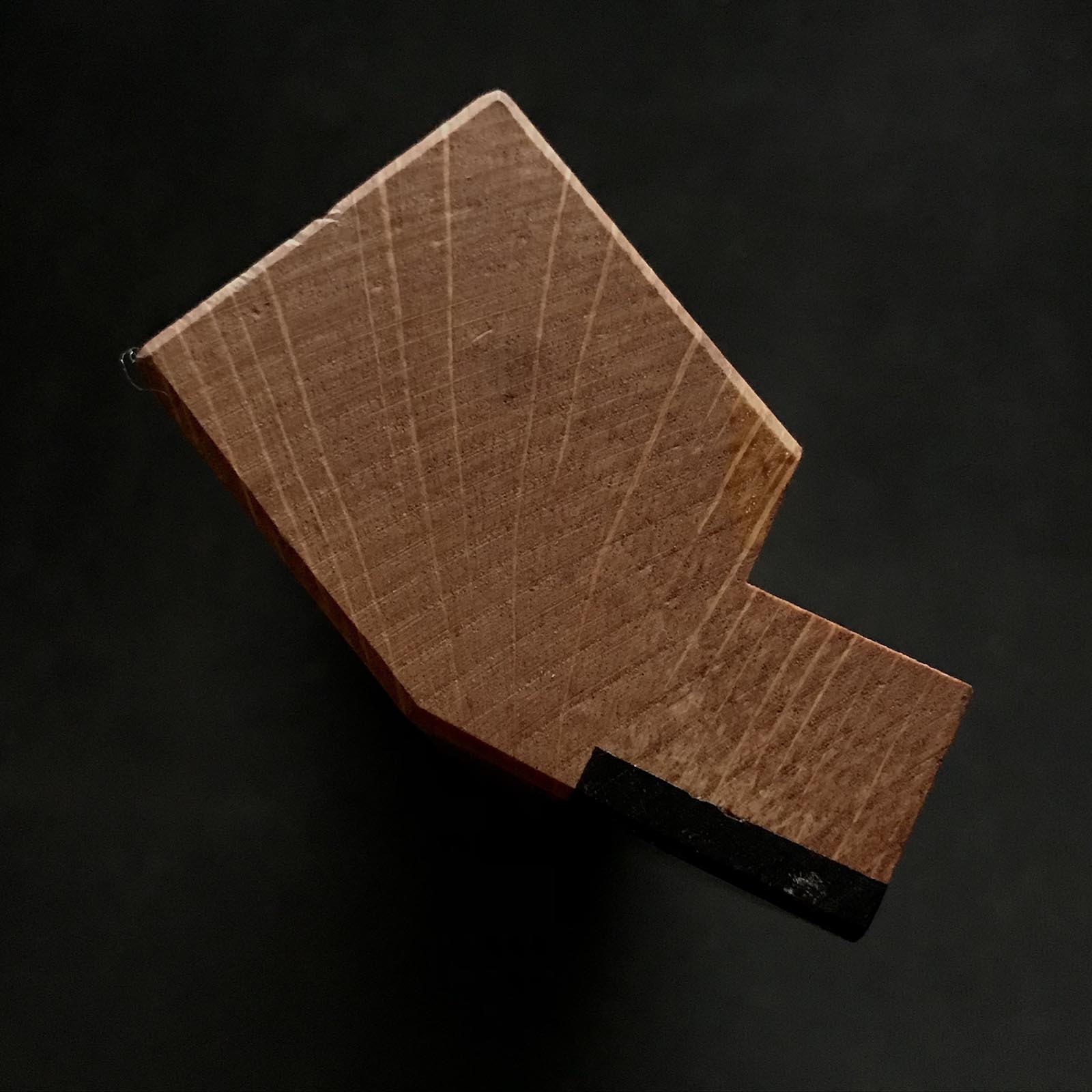 #8 Old stock Etsue Side Rabbet Plane with blue steel right hand 掘出し物 悦英 黑檀張り 右 脇取鉋 Wakitori kanna