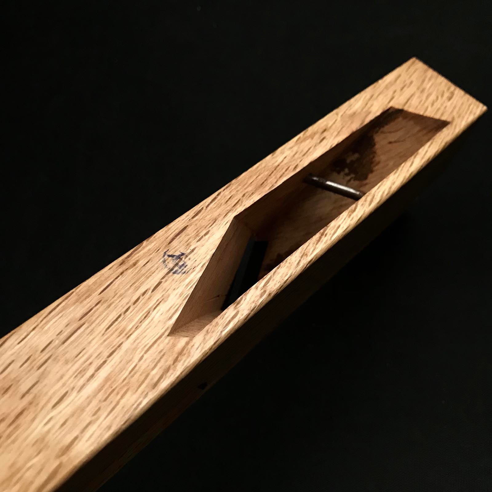 #8 Old stock Etsue Side Rabbet Plane with blue steel right hand 掘出し物 悦英 黑檀張り 右 脇取鉋 Wakitori kanna