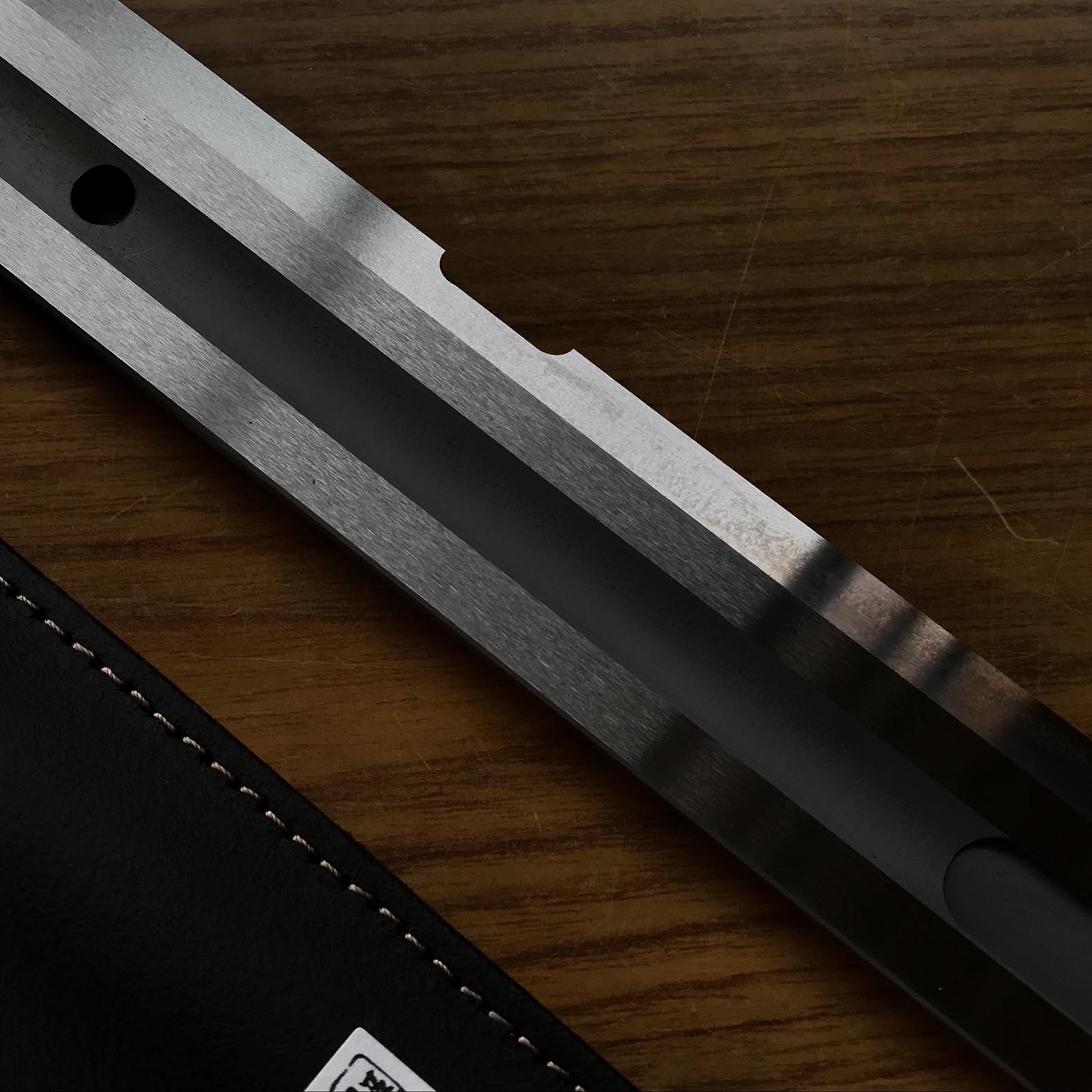 ETSUOH High Exactness Plane setting up Bottom Ruler with hook Straight Edge double edge by Nashimoto 越翁 下端定規 凹付 ストレートエッジ フックあり 340mm