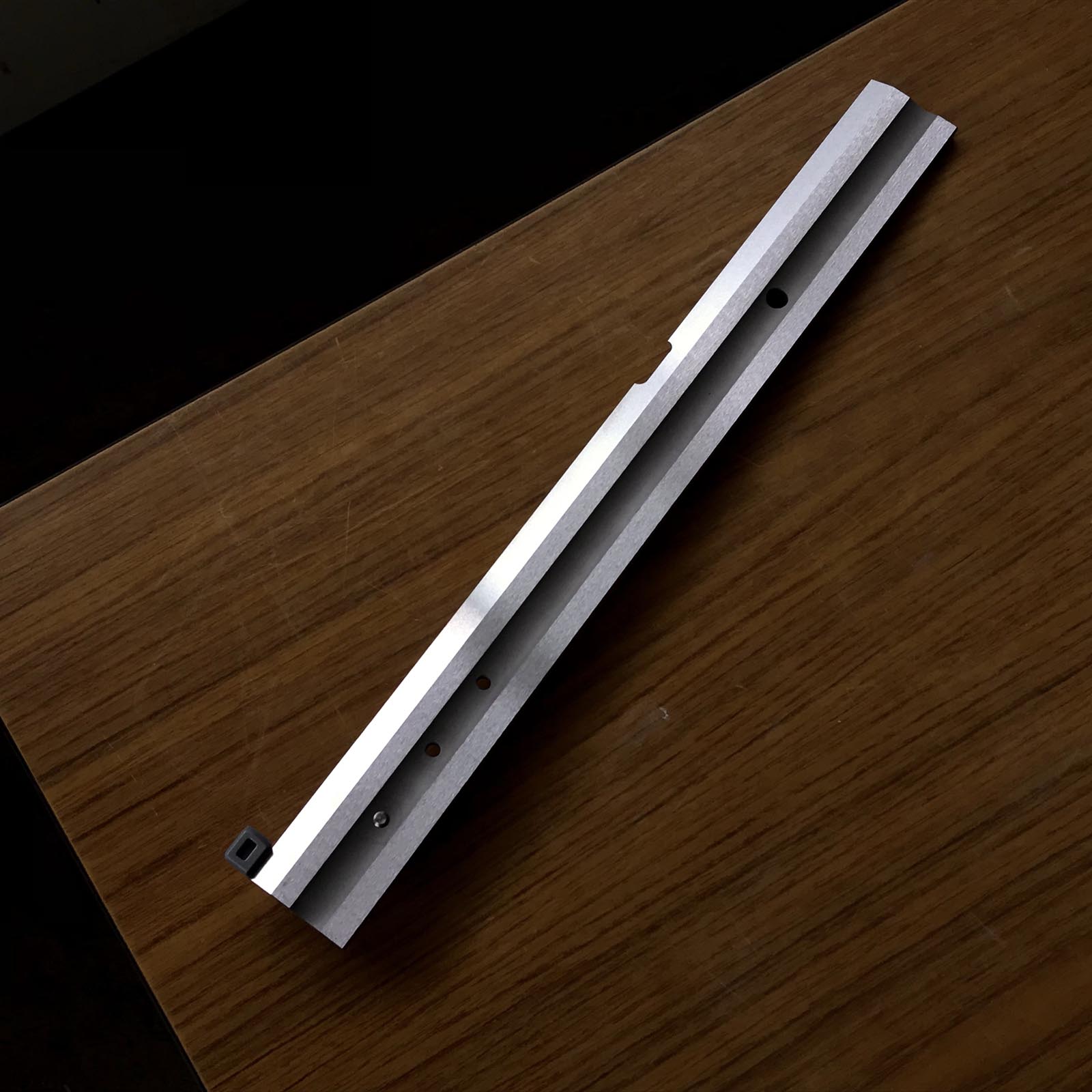 ETSUOH High Exactness Plane setting up Bottom Ruler with hook Straight Edge double edge by Nashimoto 越翁 下端定規 凹付 ストレートエッジ フックあり 340mm