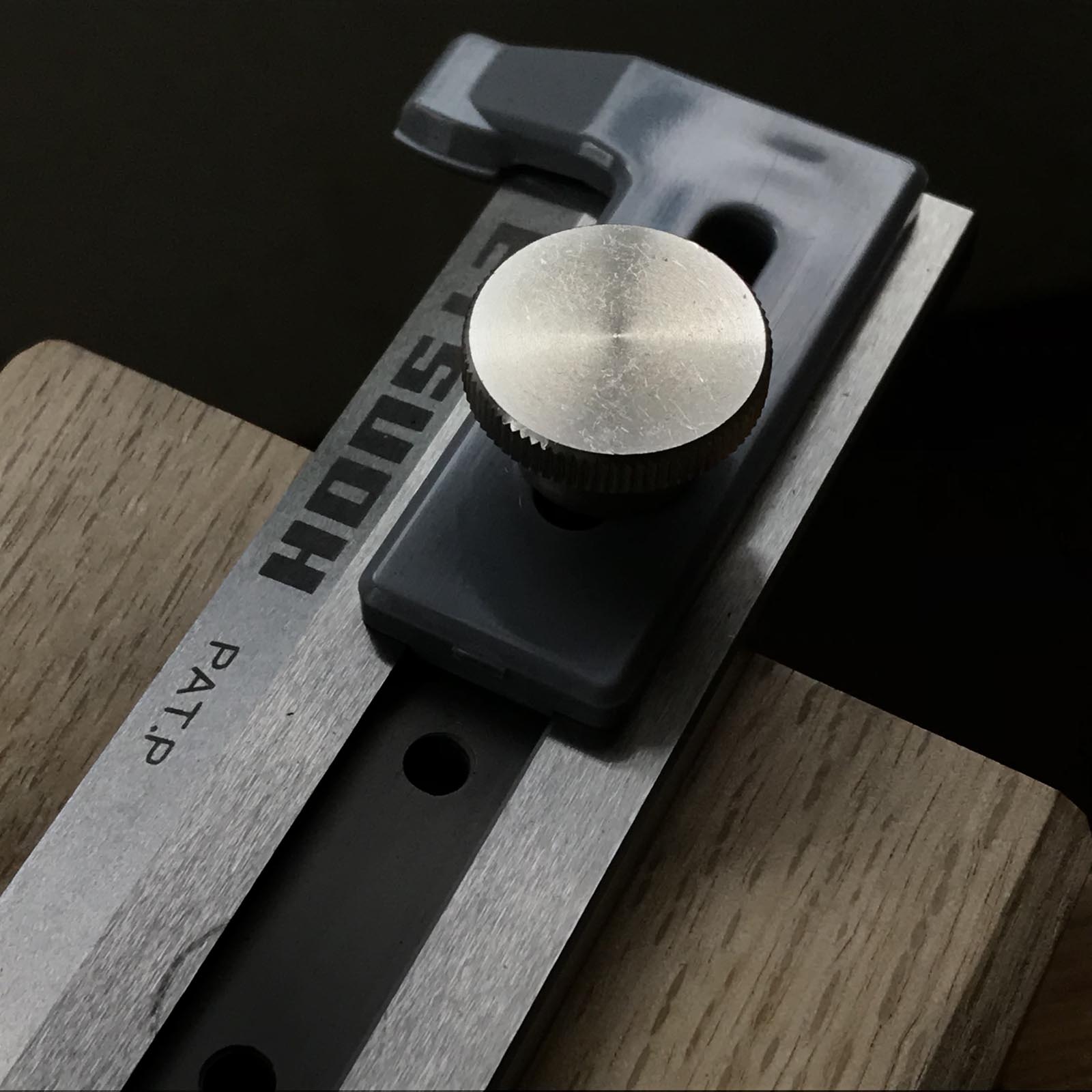 ETSUOH High Exactness Plane setting up Bottom Ruler with hook Straight Edge double edge by Nashimoto 越翁 下端定規 凹付 ストレートエッジ フックあり 340mm