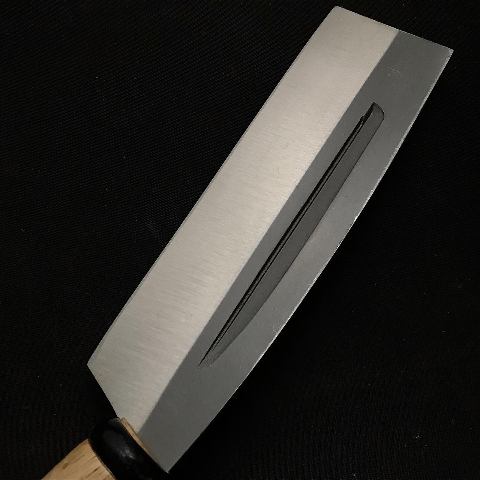 Old stock Hidechika Single edged Nata right hand 秀近 鉈 片刃 磨き仕上げ 右 165mm