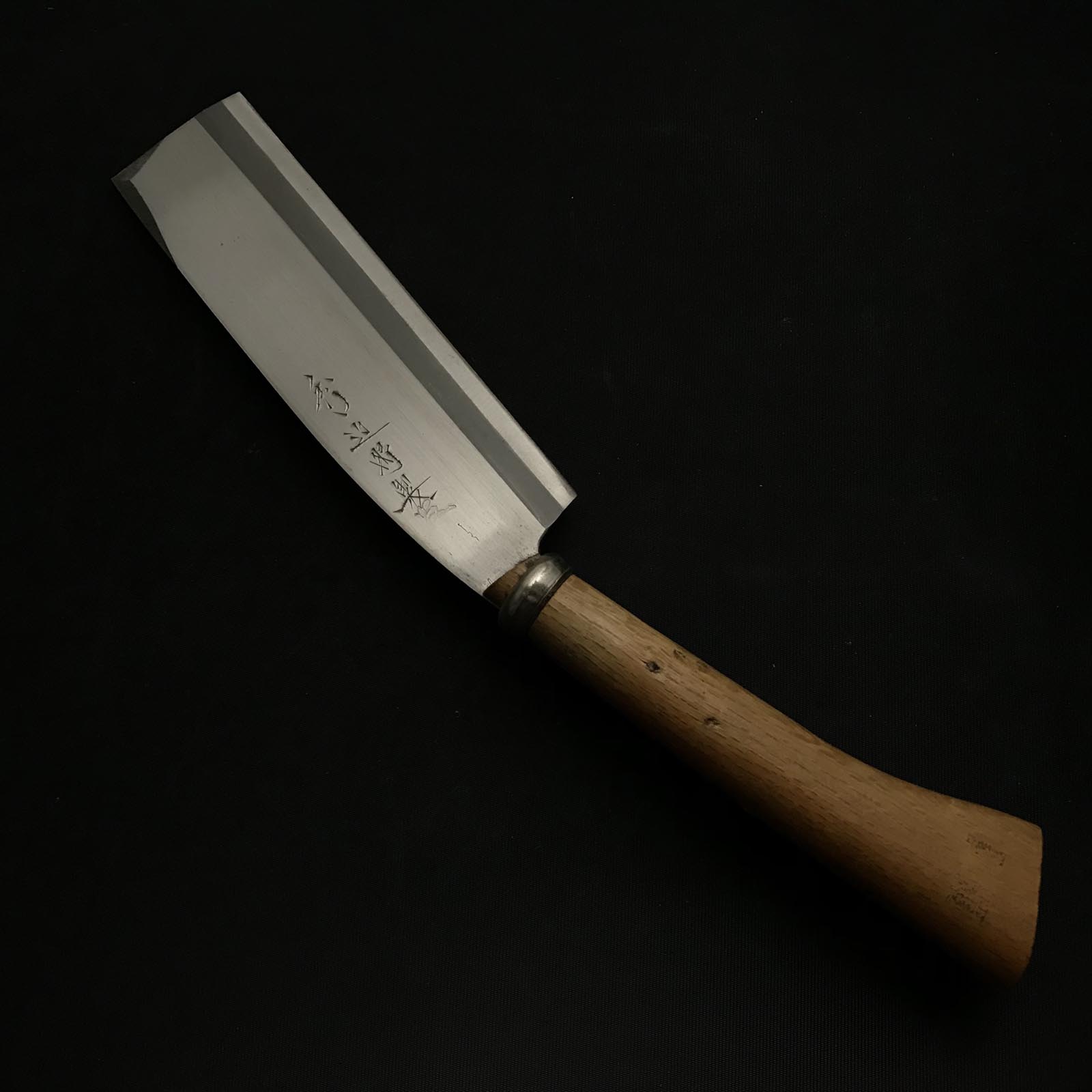 Old stock Hidechika Single edged Nata right hand 秀近特製 鉈 片刃 磨き仕上げ 右 180mm