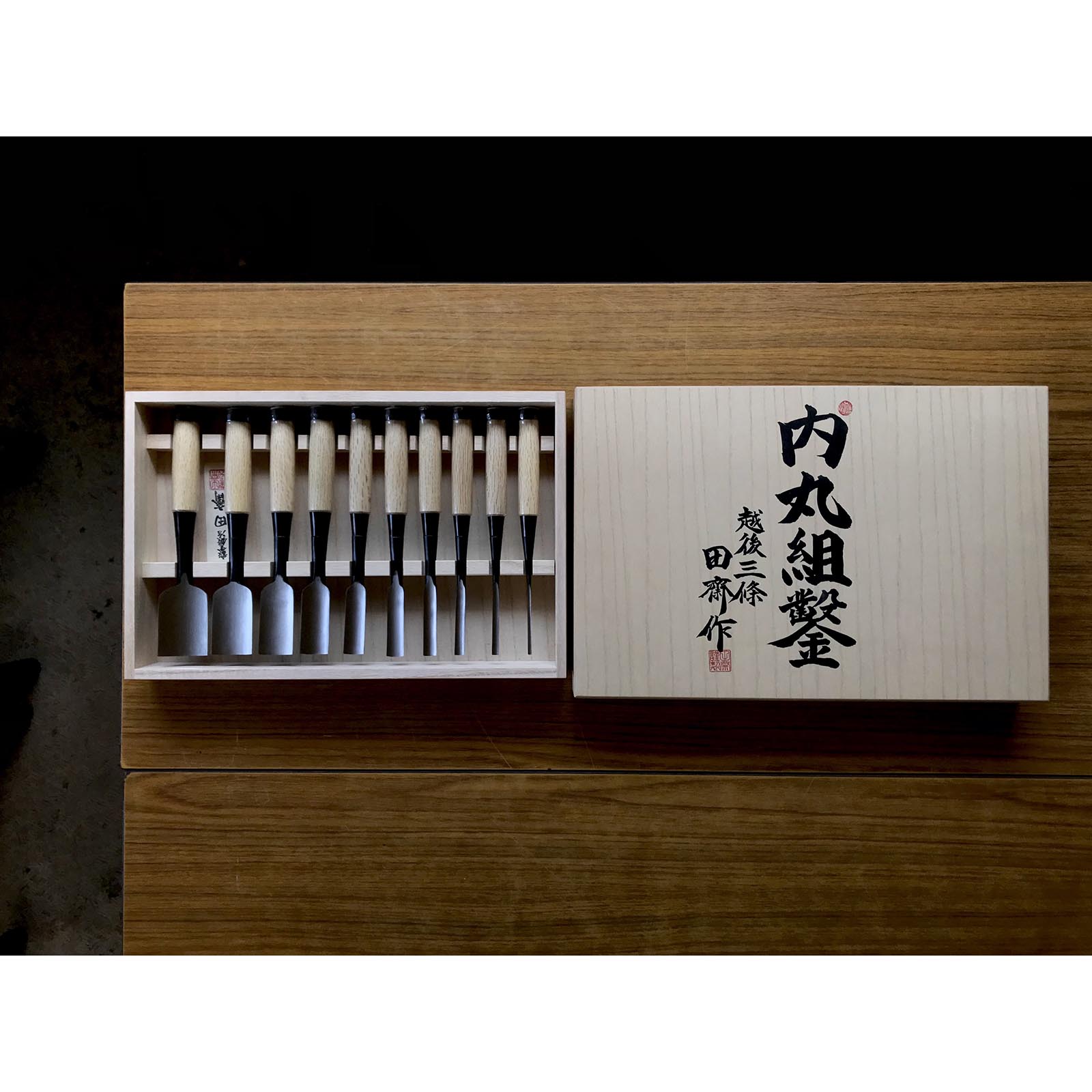 Tasai Uchi maru chisels set with blue steel 田斎 内丸組鑿 Uchimarunomi – YAMASUKE  KurashigeTools