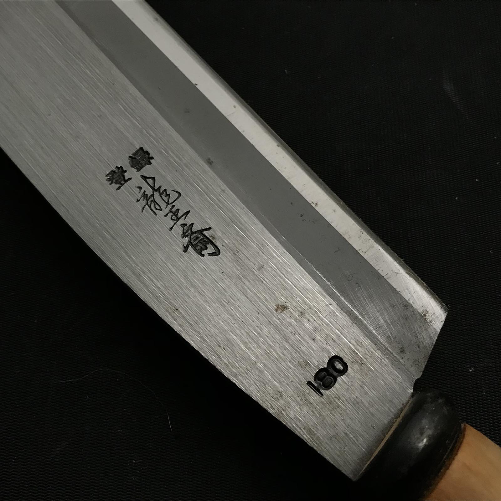 Old stock Ryuousai Single edged Nata right hand 龍王斎 鉈 片刃 磨き仕上げ 右 180mm