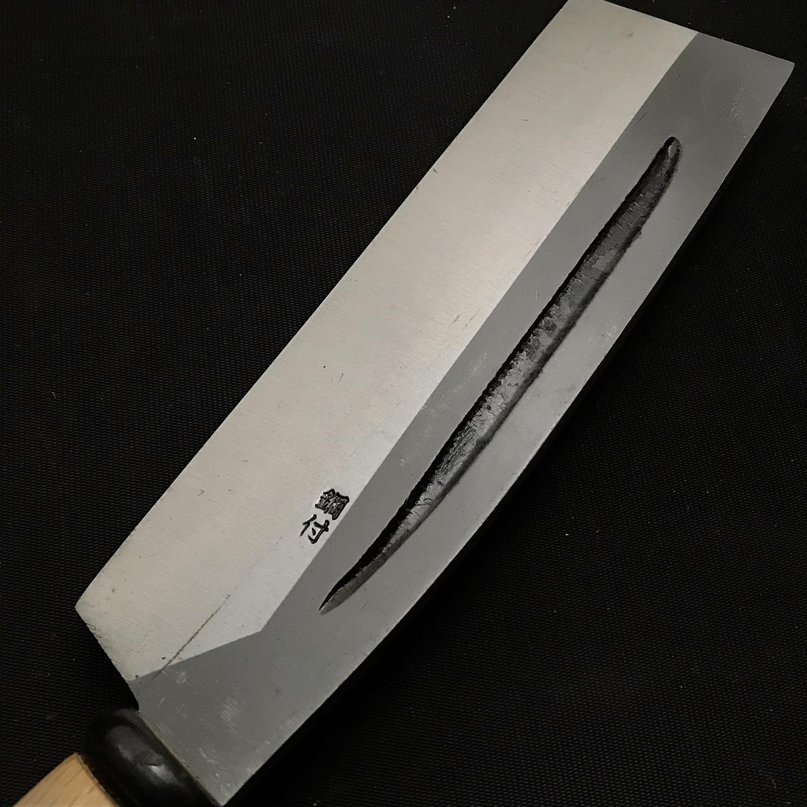Old stock Ryuousai Single edged Nata right hand 龍王斎 鉈 片刃 磨き仕上げ 右 180mm