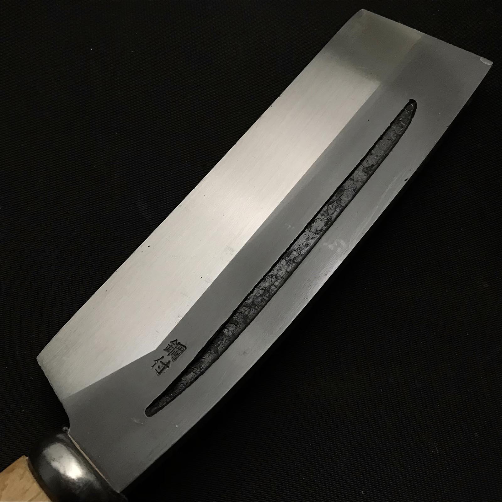 Old stock Houryushin Single edged Nata right hand 宝龍神 鉈 片刃 磨き仕上げ 右 180mm